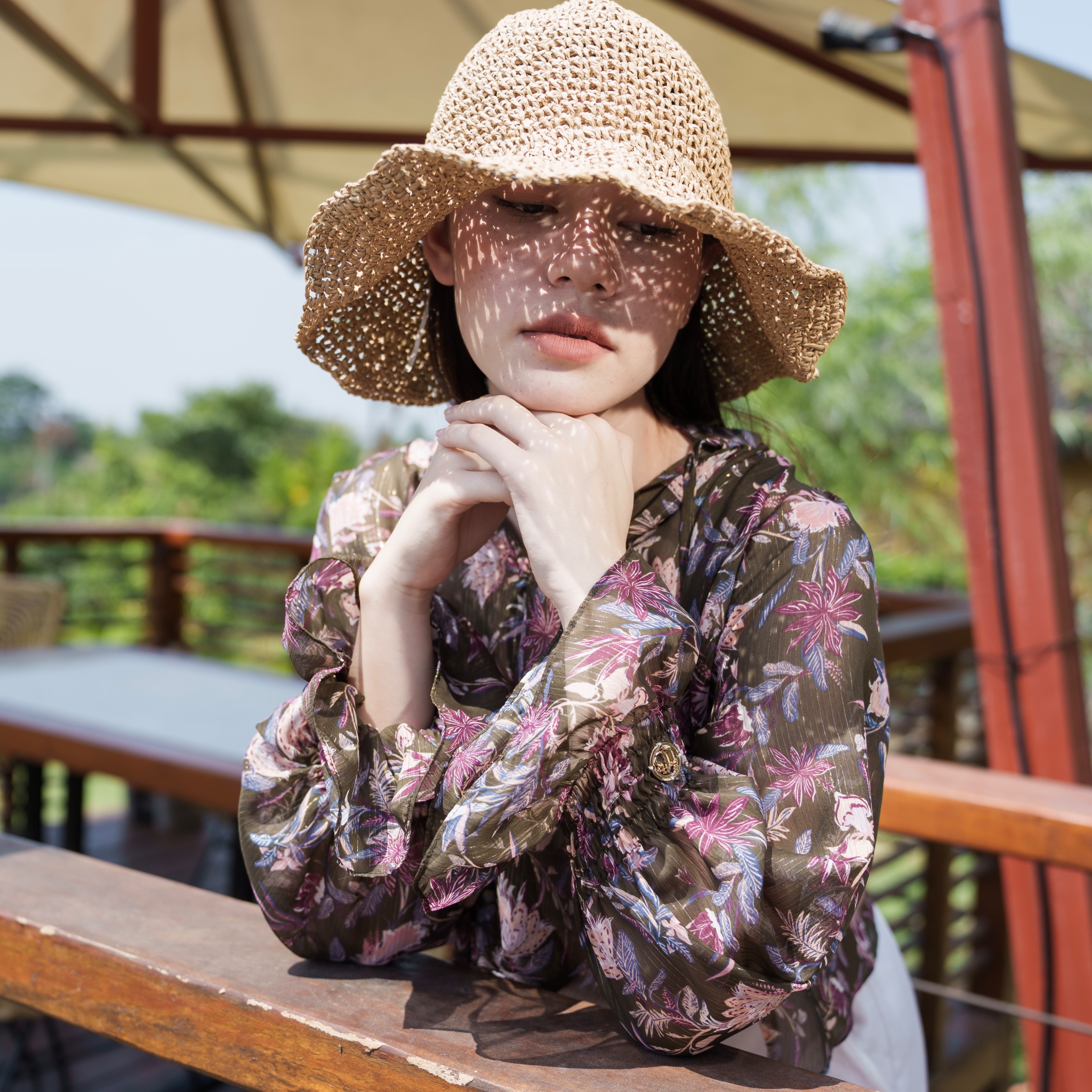 Intaliciousproject - Lea Blouse in Olivine Bloom