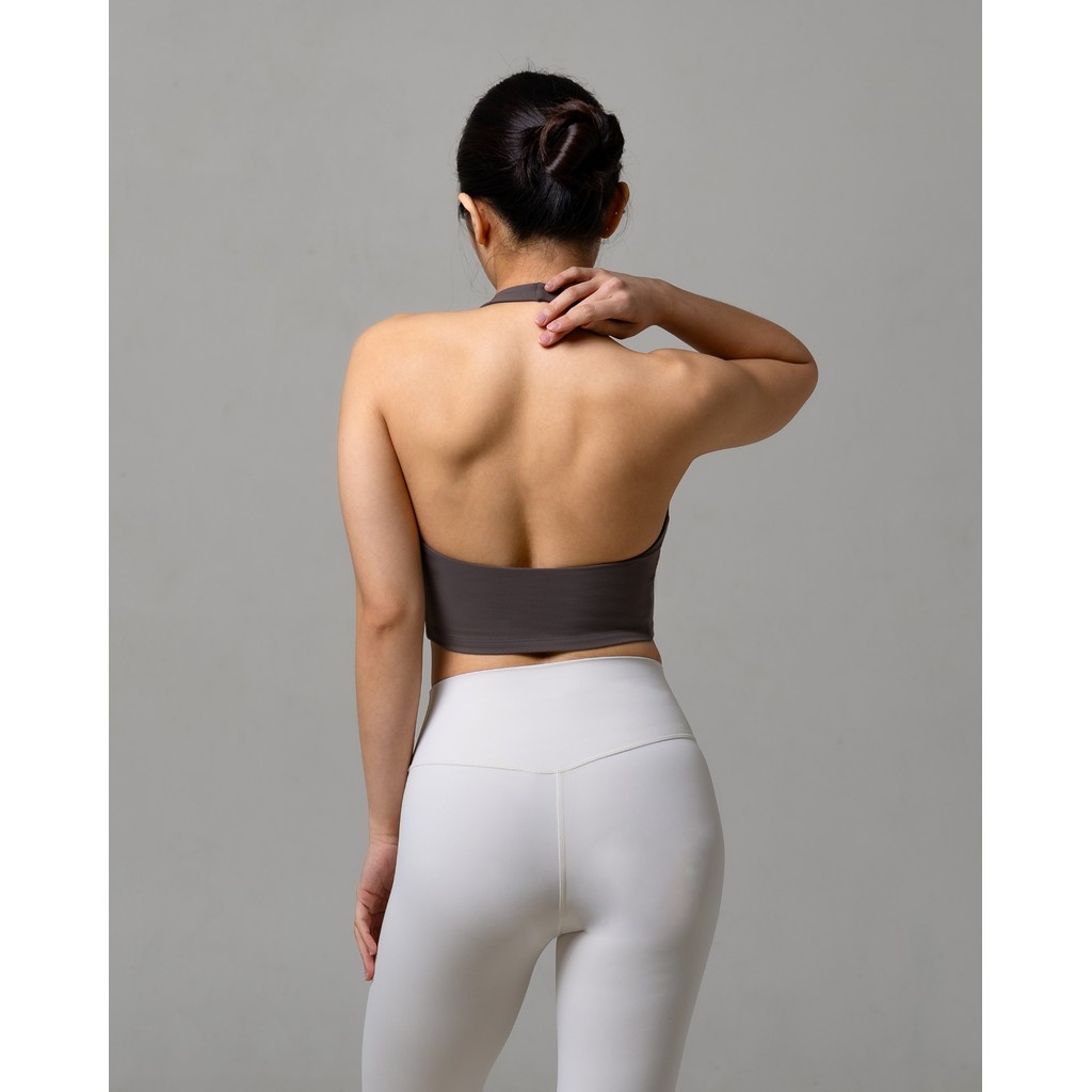 Laurelton Dynamic Soft Flex Halter Sport Bra - Halter Design & Light Support | Sport Bra Yoga Pilates Gym Wanita Atasan Olahraga Wanita