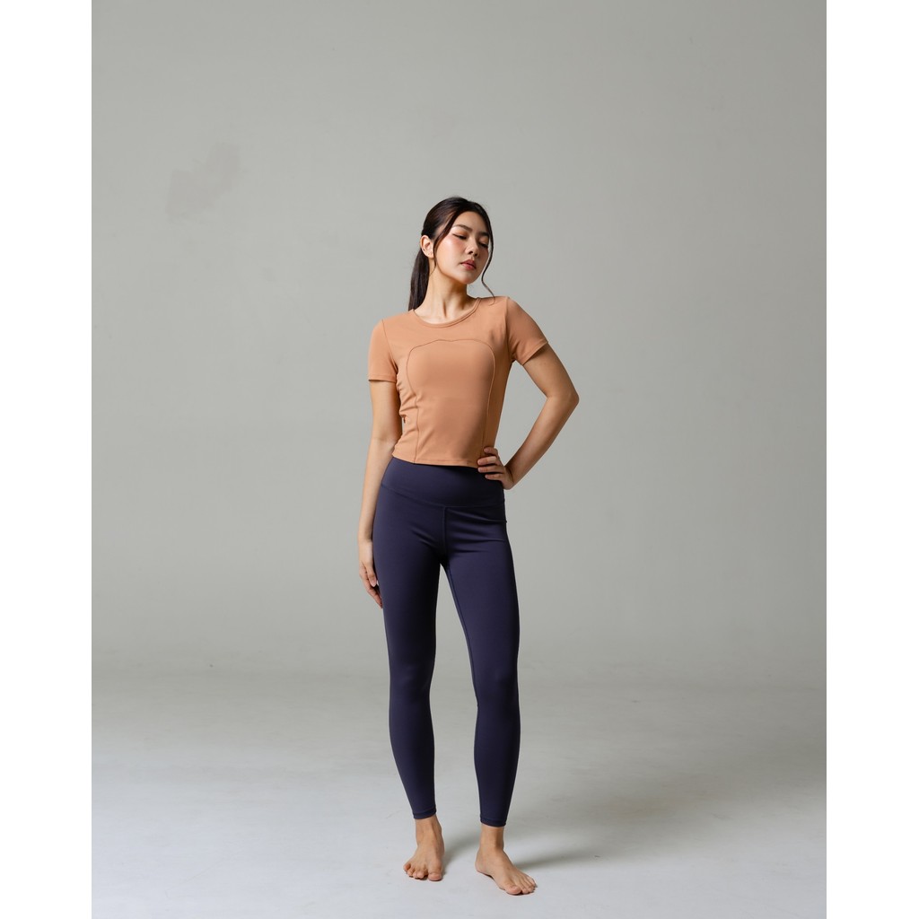 Laurelton Corella Short Sleeve - Wireless Support & Bra Pads Included | Baju Olahraga Yoga Pilates Gym Wanita Atasan Olahraga Wanita