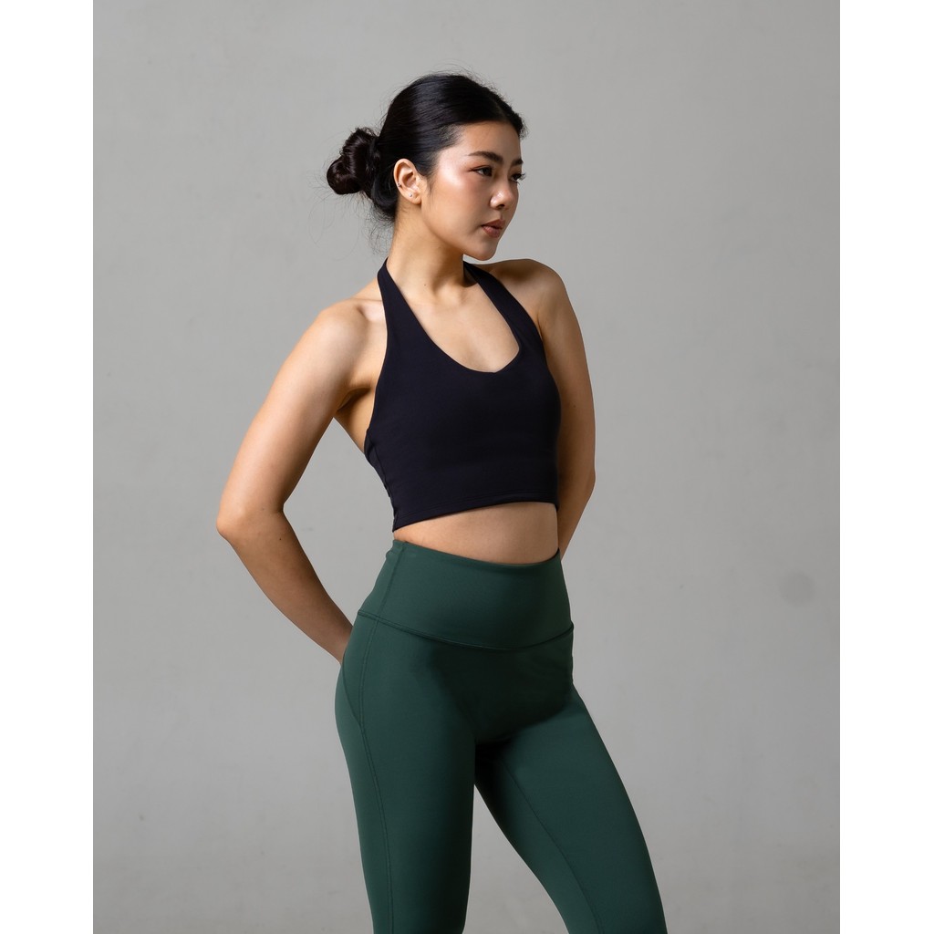 Laurelton Dynamic Soft Flex Halter Sport Bra - Halter Design & Light Support | Sport Bra Yoga Pilates Gym Wanita Atasan Olahraga Wanita