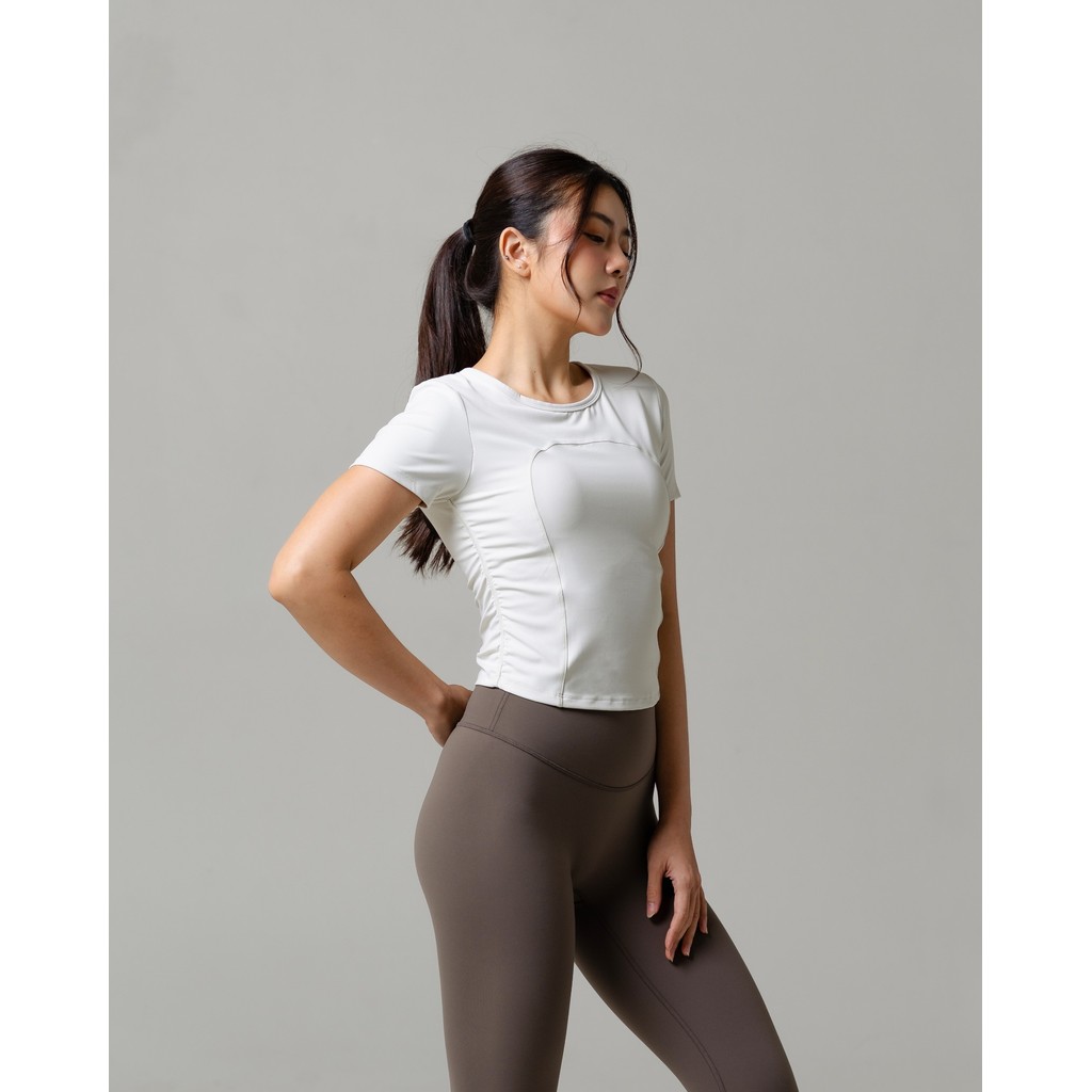 Laurelton Corella Short Sleeve - Wireless Support & Bra Pads Included | Baju Olahraga Yoga Pilates Gym Wanita Atasan Olahraga Wanita