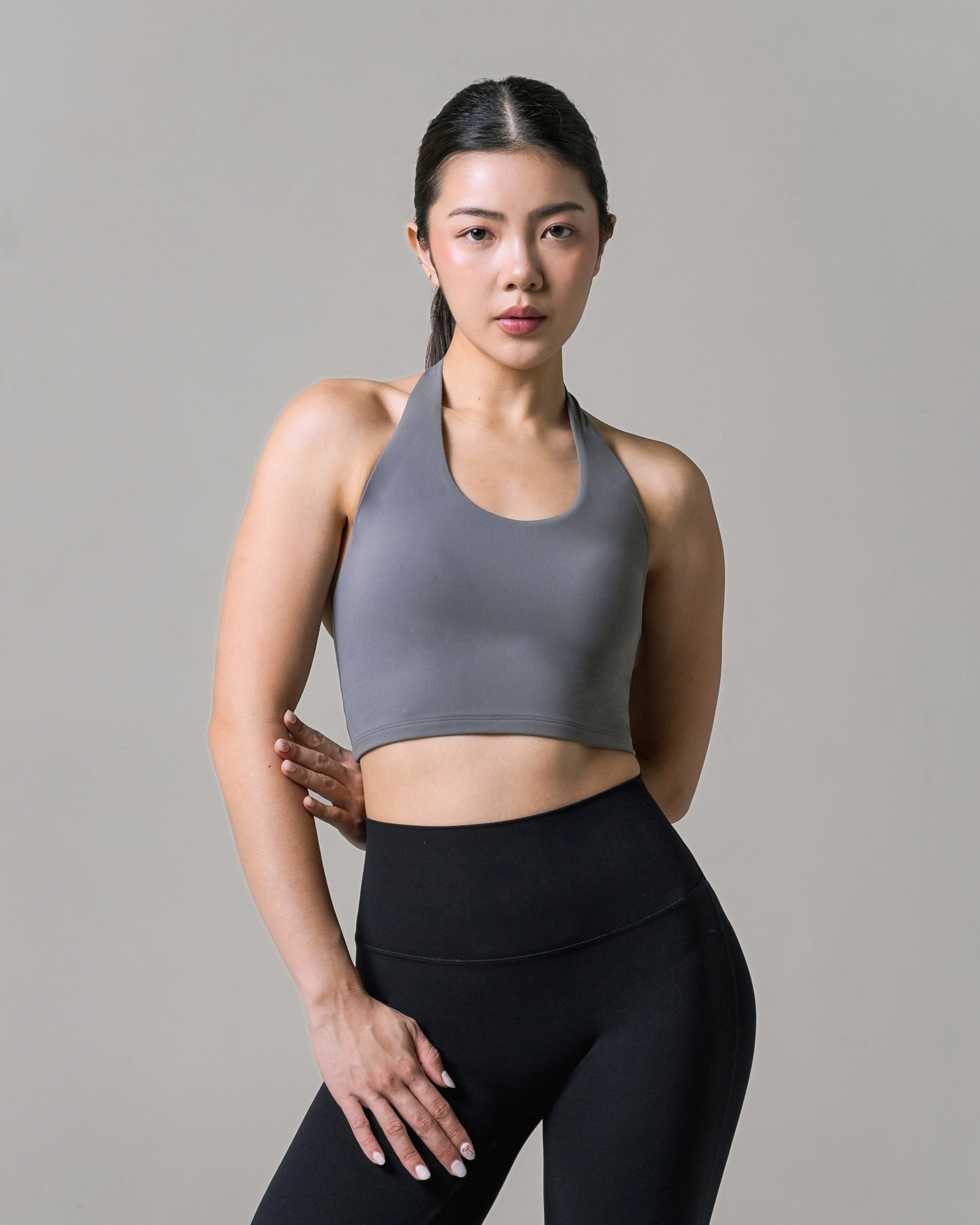 Laurelton Dynamic Soft Flex Halter Sport Bra - Halter Design & Light Support | Sport Bra Yoga Pilates Gym Wanita Atasan Olahraga Wanita