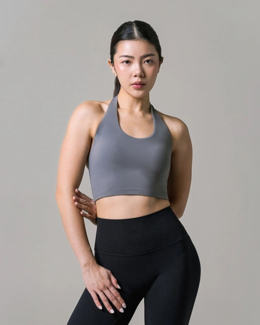 Laurelton Dynamic Soft Flex Halter Sport Bra - Halter Design & Light Support | Sport Bra Yoga Pilates Gym Wanita Atasan Olahraga Wanita