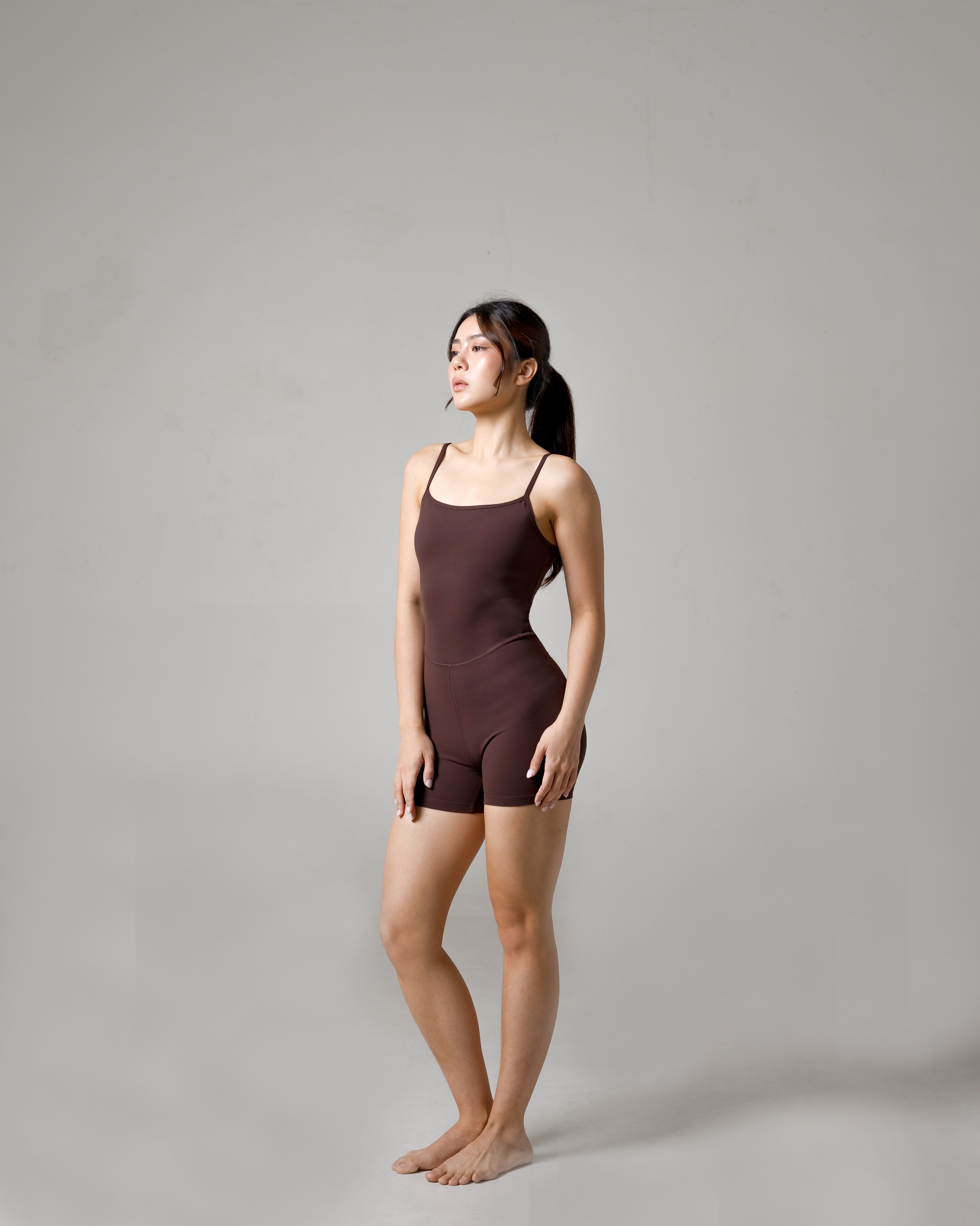 Laurelton Airy Bodysuit – Built-in Sports Bra | Adjustable Strap | Bodysuit Olahraga Wanita Yoga Pilates Dance Casual