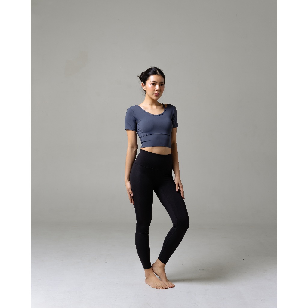 Laurelton Bliss Short Sleeve T-Shirt - Single Strap Shoulder | Baju Olahraga Yoga Pilates Gym Wanita Atasan Olahraga Wanita