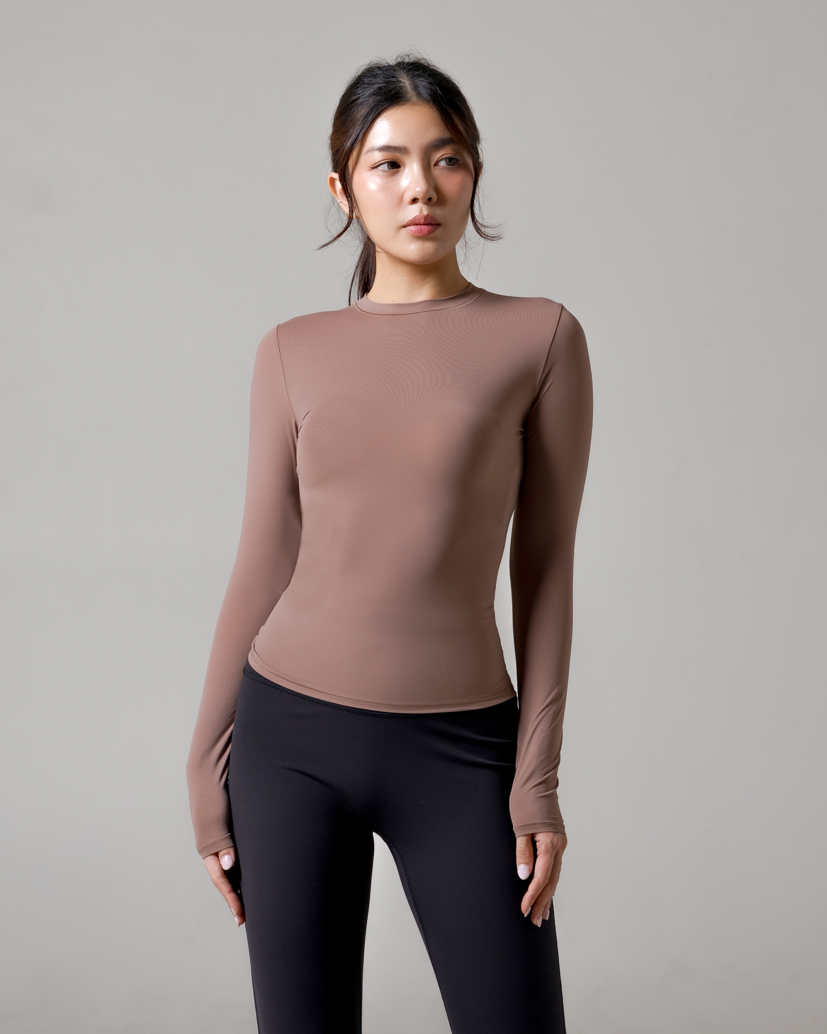 Laurelton Aero Long-Sleeve Shirt – High Elasticity | Buttery Soft Comfort | Baju Senam Yoga Gym Lengan Panjang Wanita