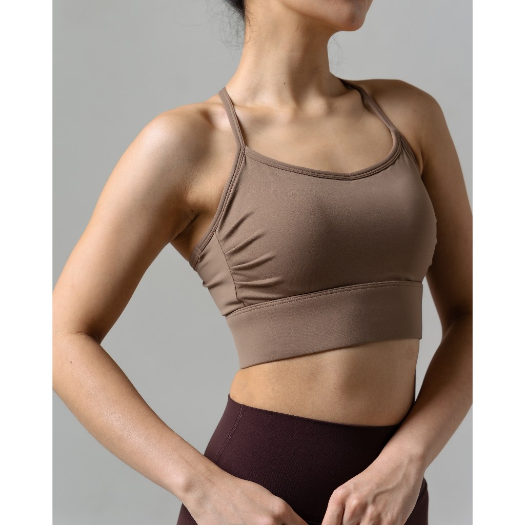 Laurelton Pulse Sport Bra - Crossback & Side Pleats Bra | Baju Olahraga Yoga Pilates Gym Wanita Atasan Olahraga Wanita