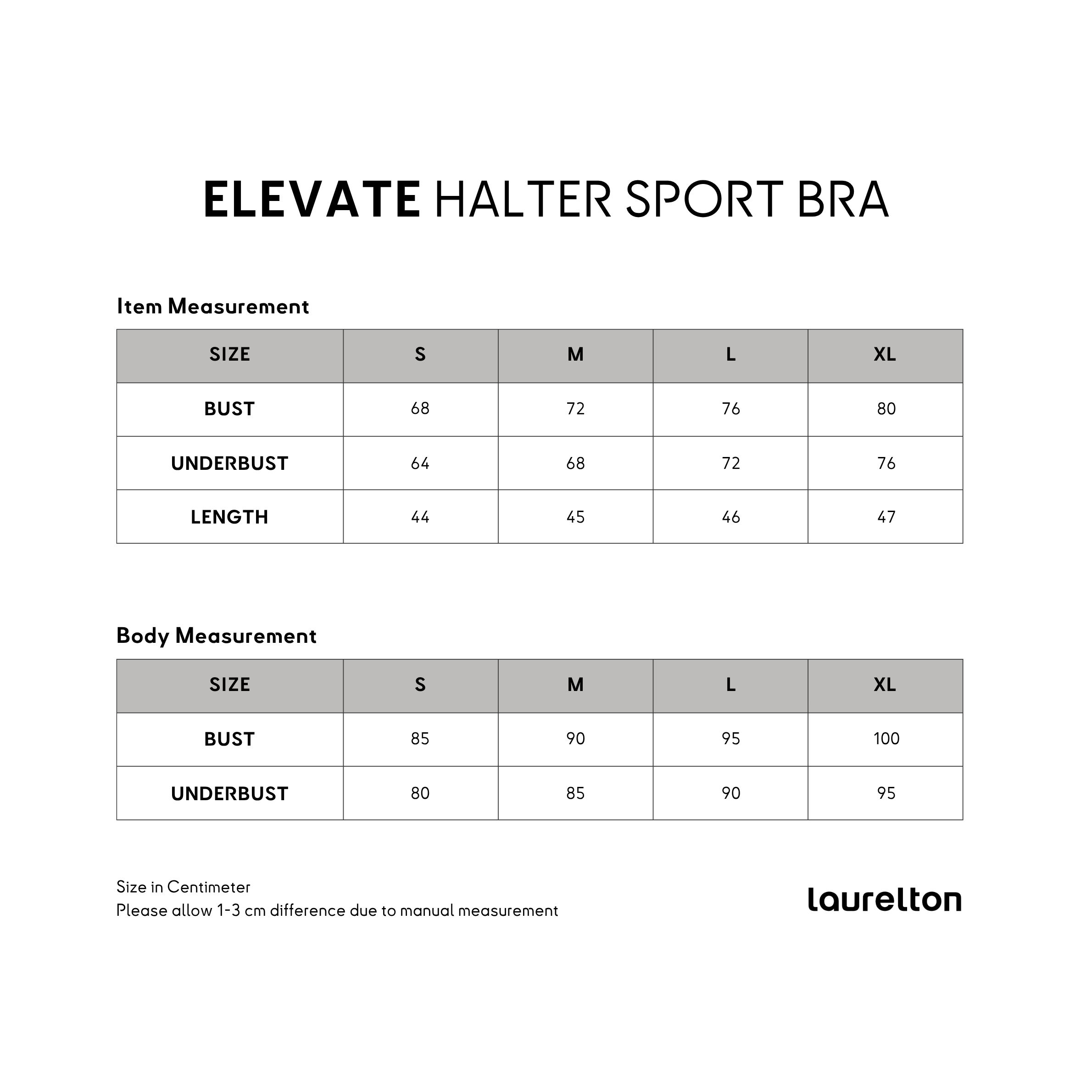 Laurelton Elevate Halter Sport Bra – Built-in Layer | Longline Halter Crop Top | Bra Olahraga Wanita Yoga Pilates Gym Tanktop Sport Bra Wanita