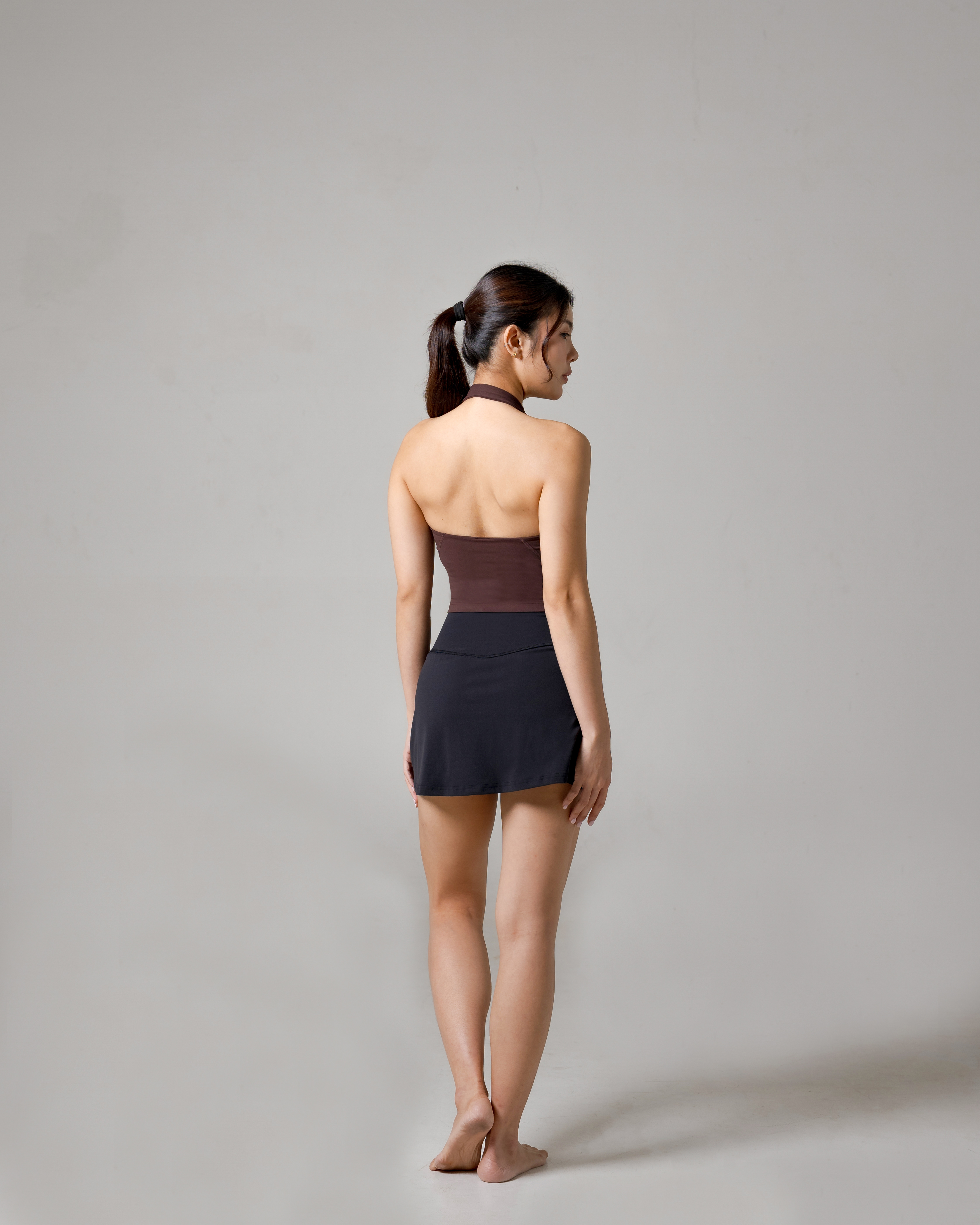 Laurelton Elevate Halter Sport Bra – Built-in Layer | Longline Halter Crop Top | Bra Olahraga Wanita Yoga Pilates Gym Tanktop Sport Bra Wanita