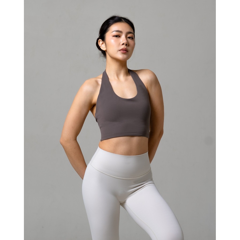 Laurelton Dynamic Soft Flex Halter Sport Bra - Halter Design & Light Support | Sport Bra Yoga Pilates Gym Wanita Atasan Olahraga Wanita