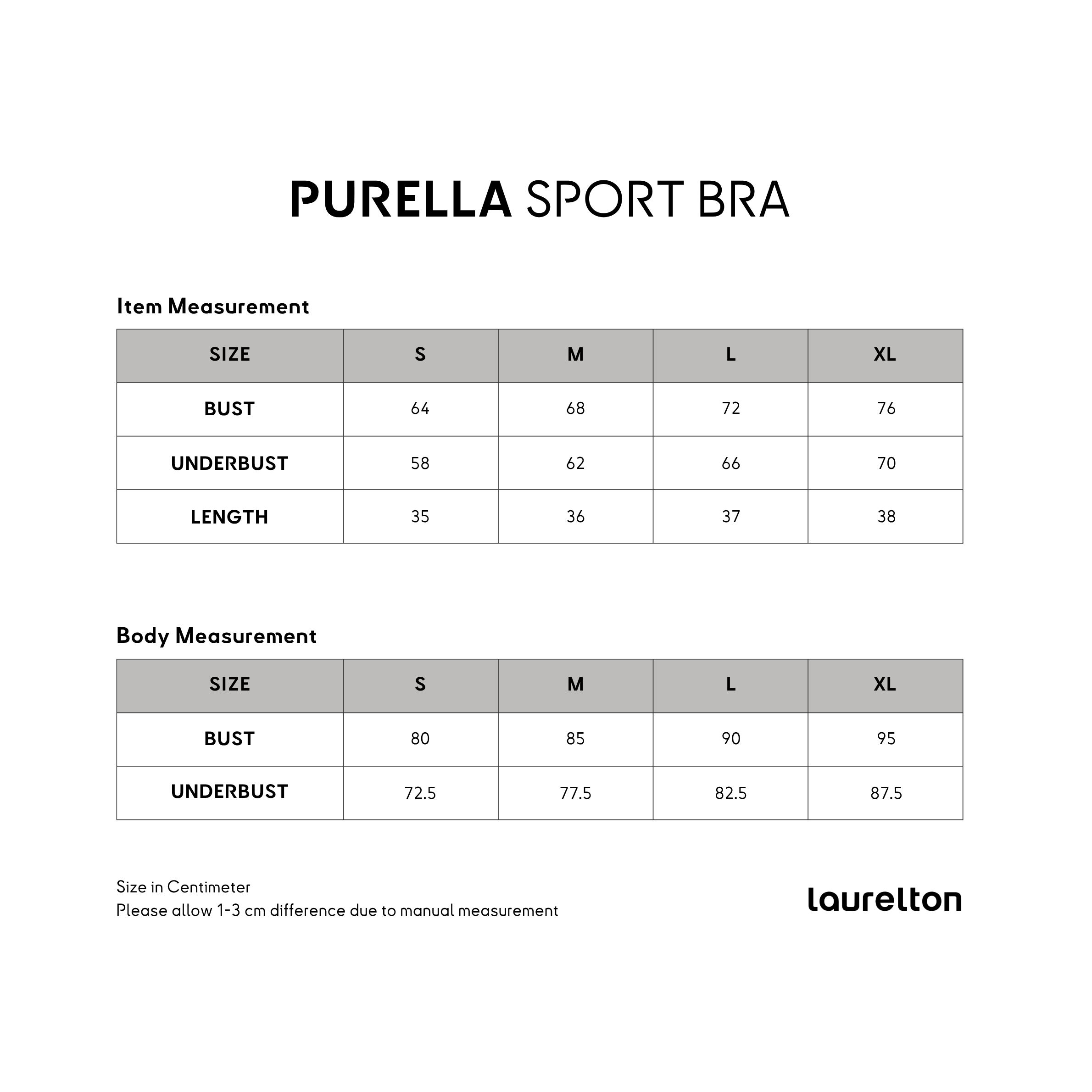 Laurelton Purella Sport Bra - Zipper Bra & Extra Back Support | Sport Bra Yoga Pilates Gym Wanita Atasan Olahraga Wanita