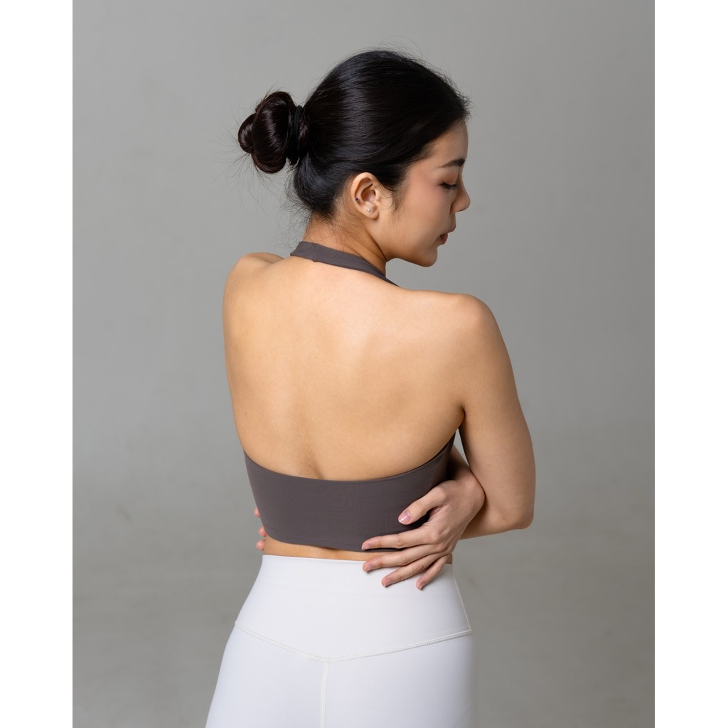 Laurelton Dynamic Soft Flex Halter Sport Bra - Halter Design & Light Support | Sport Bra Yoga Pilates Gym Wanita Atasan Olahraga Wanita