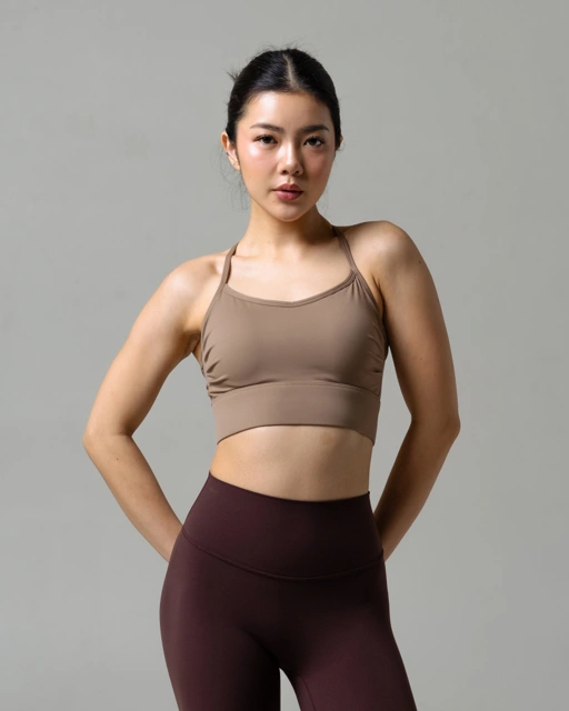 Laurelton Pulse Sport Bra - Crossback & Side Pleats Bra | Baju Olahraga Yoga Pilates Gym Wanita Atasan Olahraga Wanita