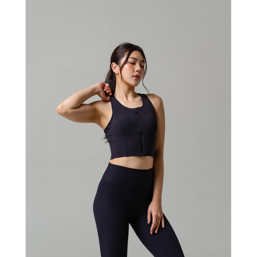 Laurelton Purella Sport Bra - Zipper Bra & Extra Back Support | Sport Bra Yoga Pilates Gym Wanita Atasan Olahraga Wanita