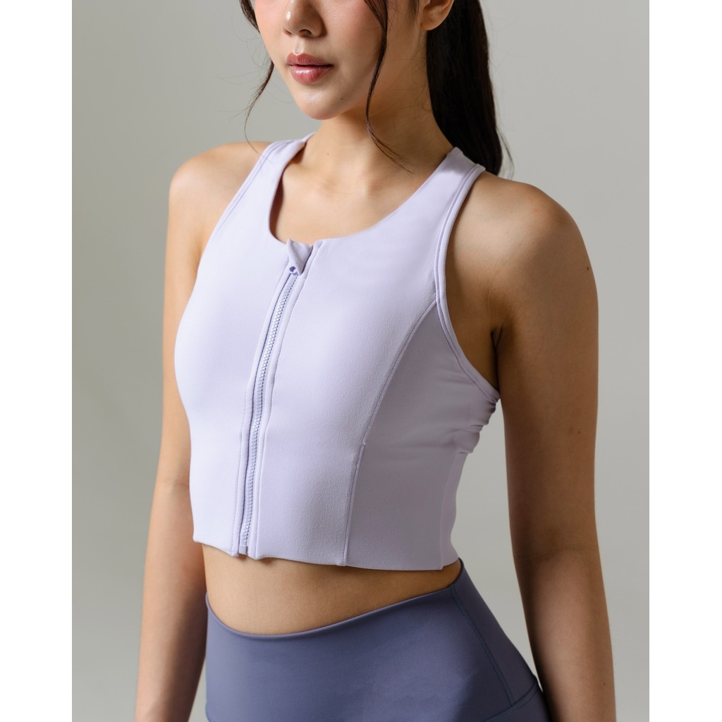 Laurelton Purella Sport Bra - Zipper Bra & Extra Back Support | Sport Bra Yoga Pilates Gym Wanita Atasan Olahraga Wanita