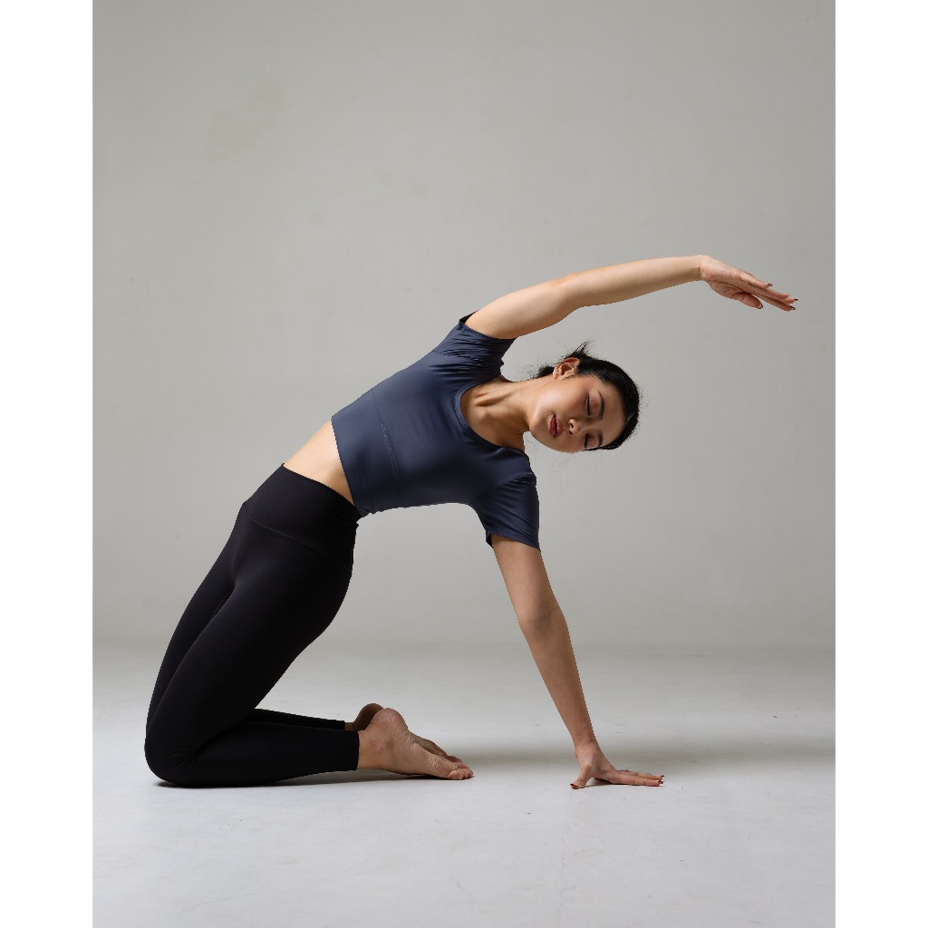 Laurelton Bliss Short Sleeve T-Shirt - Single Strap Shoulder | Baju Olahraga Yoga Pilates Gym Wanita Atasan Olahraga Wanita