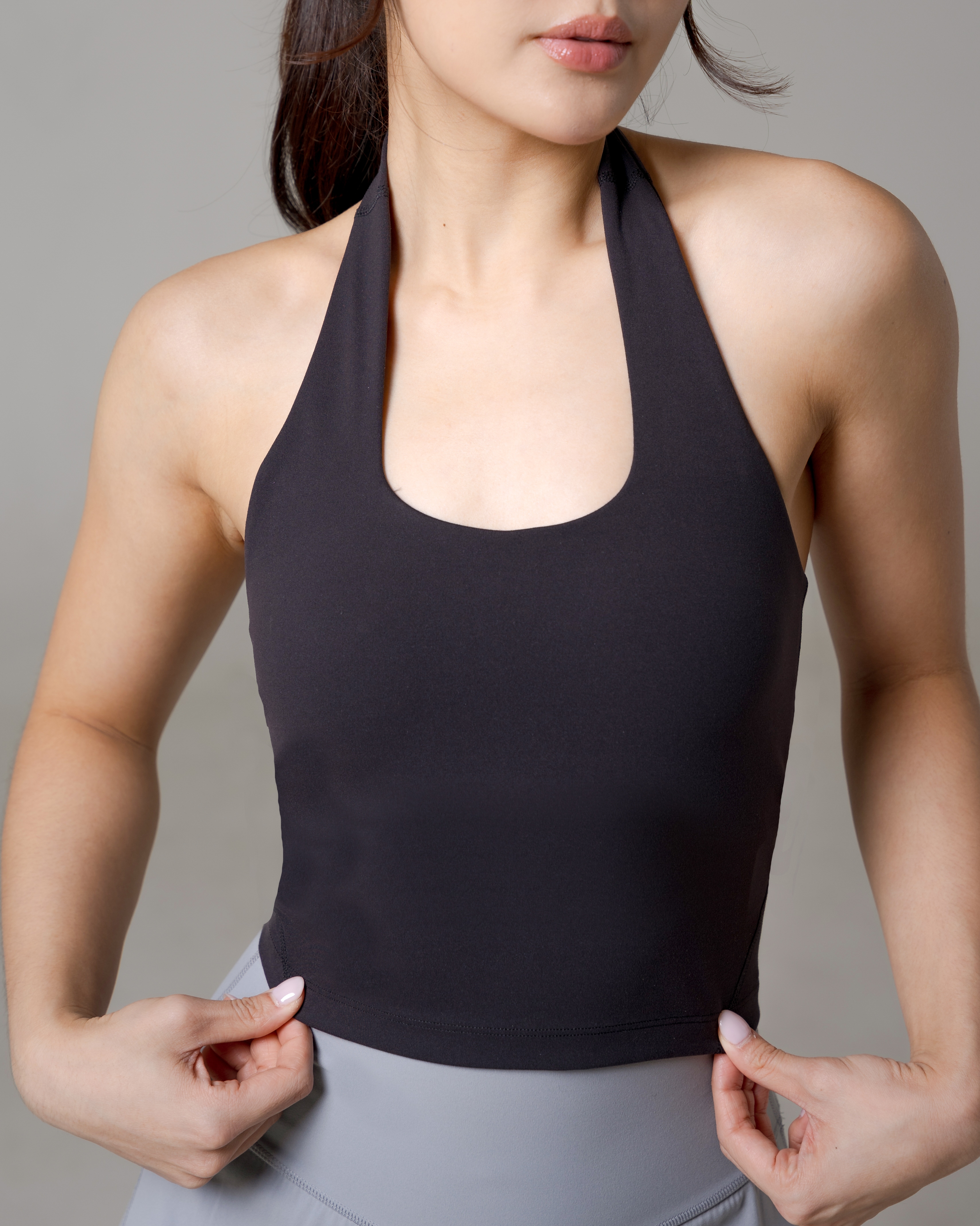 Laurelton Elevate Halter Sport Bra – Built-in Layer | Longline Halter Crop Top | Bra Olahraga Wanita Yoga Pilates Gym Tanktop Sport Bra Wanita