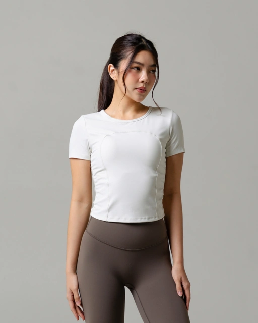 Laurelton Corella Short Sleeve - Wireless Support & Bra Pads Included | Baju Olahraga Yoga Pilates Gym Wanita Atasan Olahraga Wanita