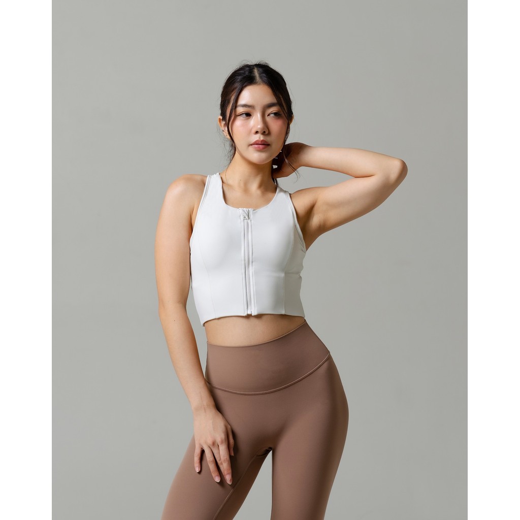 Laurelton Purella Sport Bra - Zipper Bra & Extra Back Support | Sport Bra Yoga Pilates Gym Wanita Atasan Olahraga Wanita