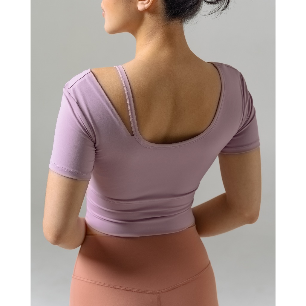 Laurelton Bliss Short Sleeve T-Shirt - Single Strap Shoulder | Baju Olahraga Yoga Pilates Gym Wanita Atasan Olahraga Wanita