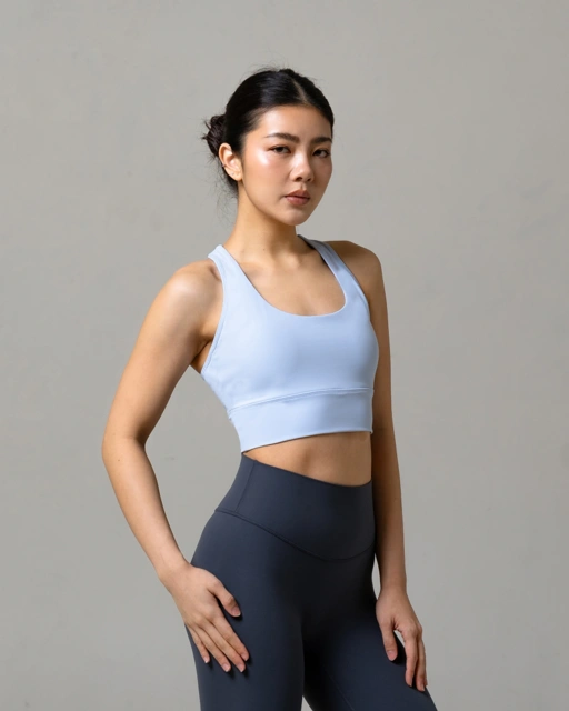 Laurelton Dynamic Soft Flow Racerback Sport Bra - Racerback Crop & High Support | Sport Bra Yoga Pilates Gym Wanita Atasan Olahraga Wanita