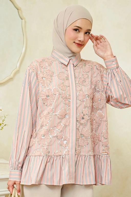 Image of Yumi Stripe Shirt Blush