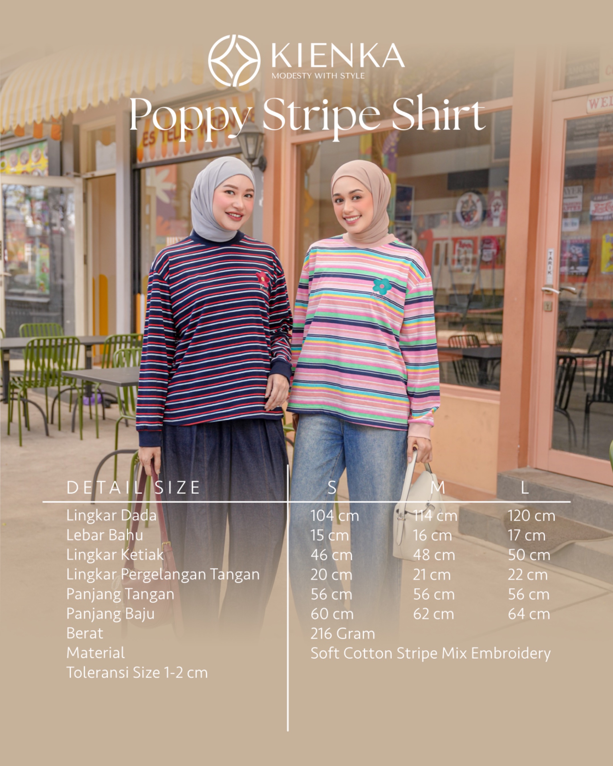 Poppy Stripe Longsleeve Kode A