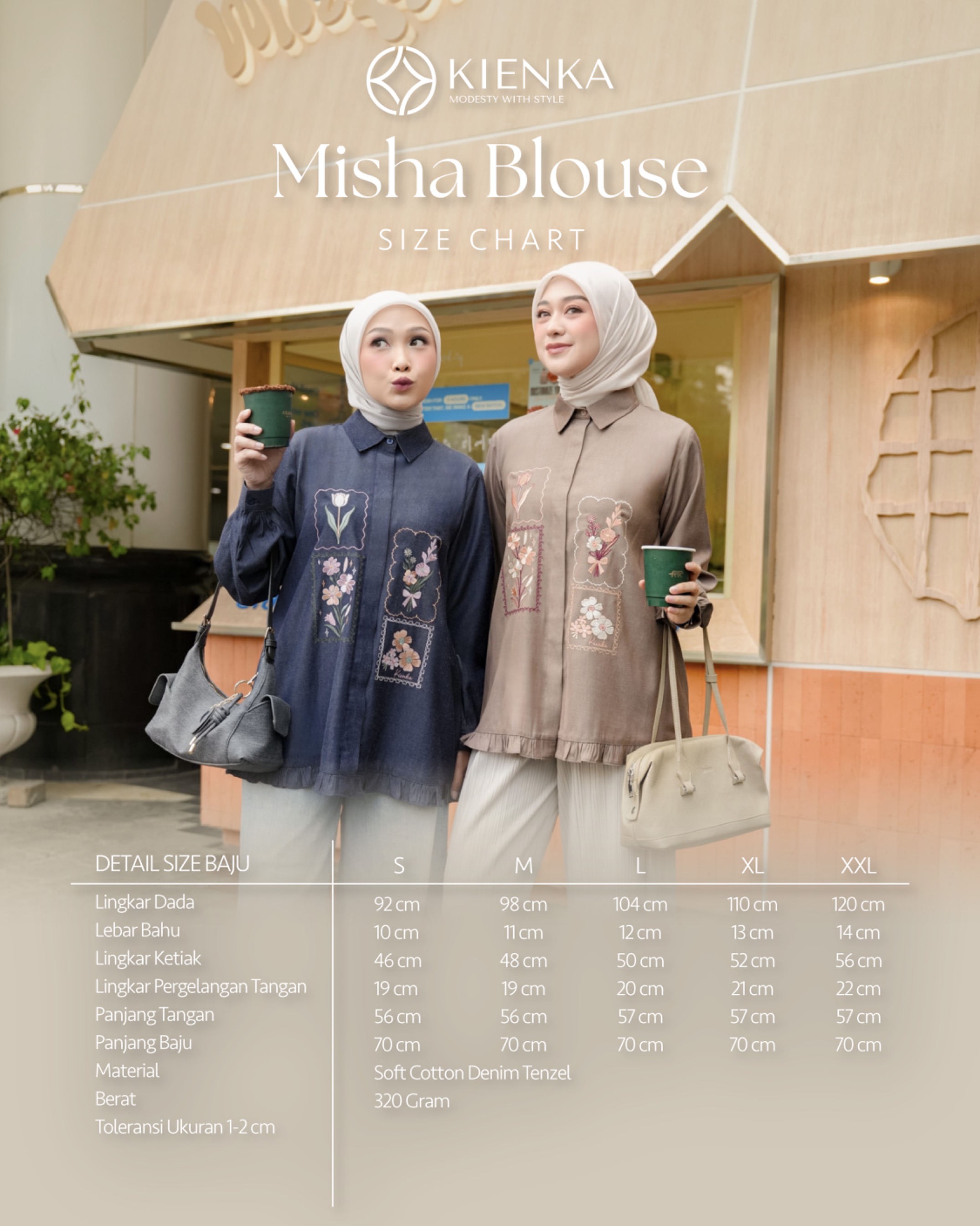 Misha Embroidery Blouse Ocean