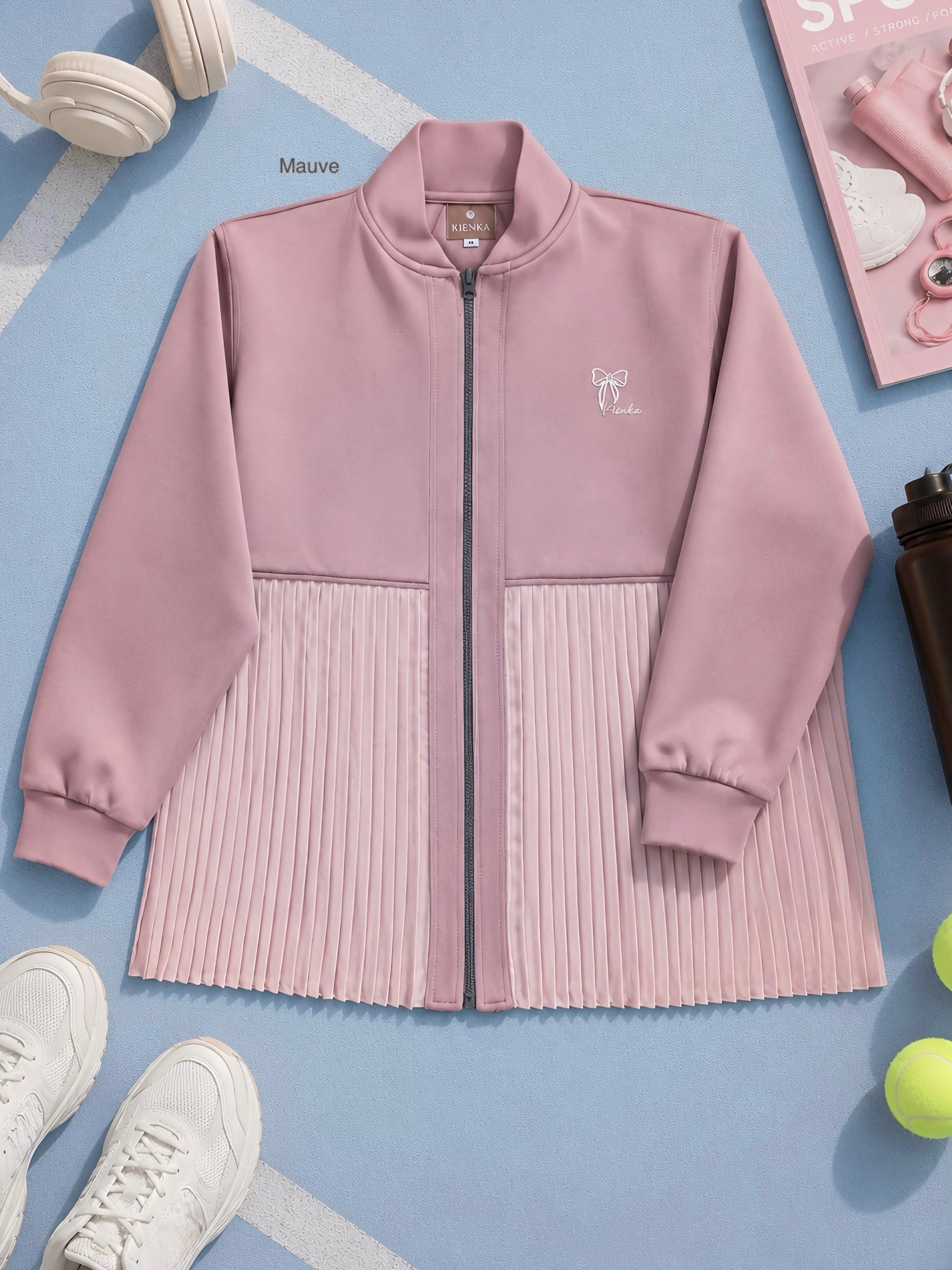 Ruby Pleats Jacket Mauve
