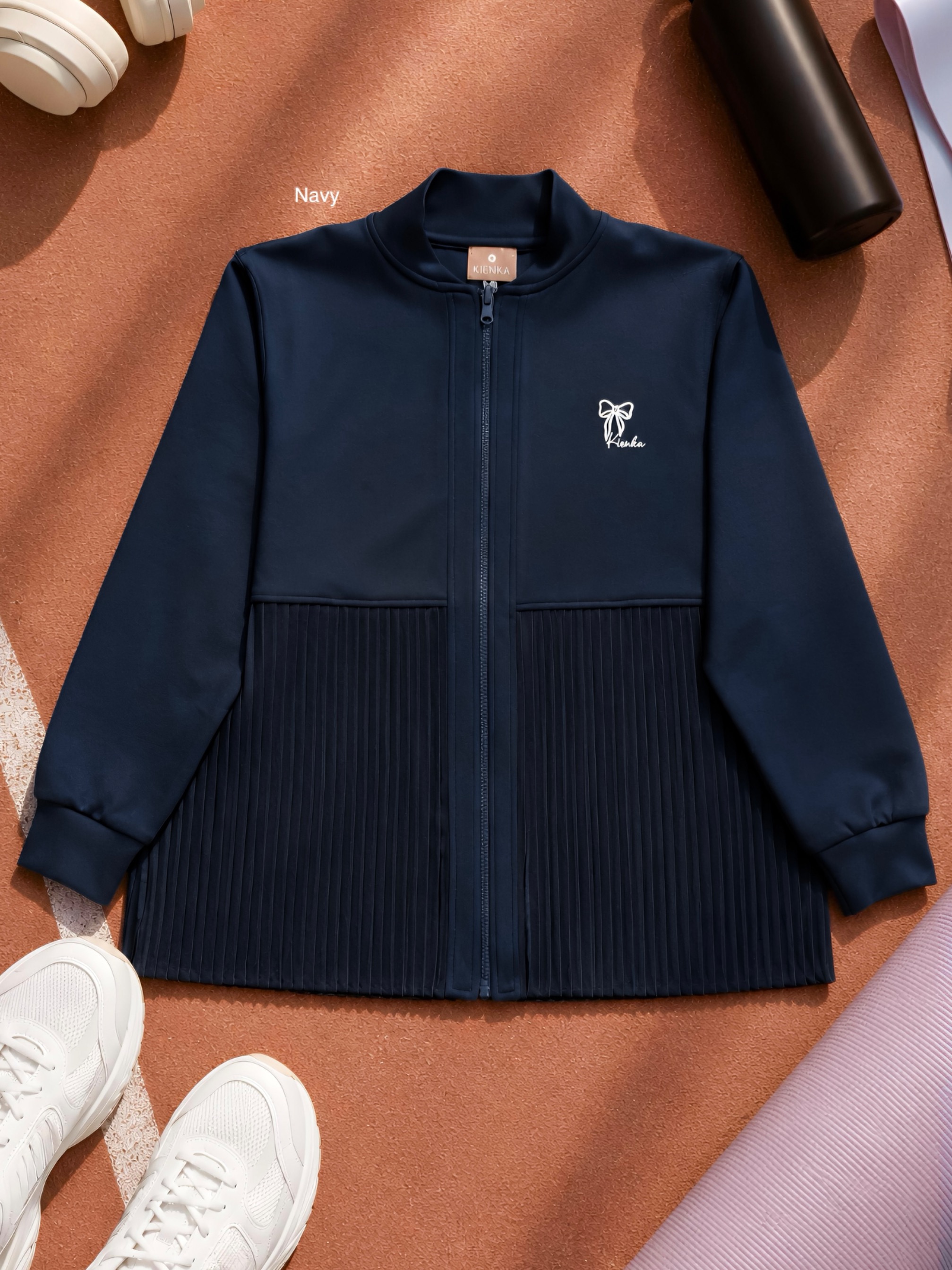 Ruby Pleats Jacket Navy