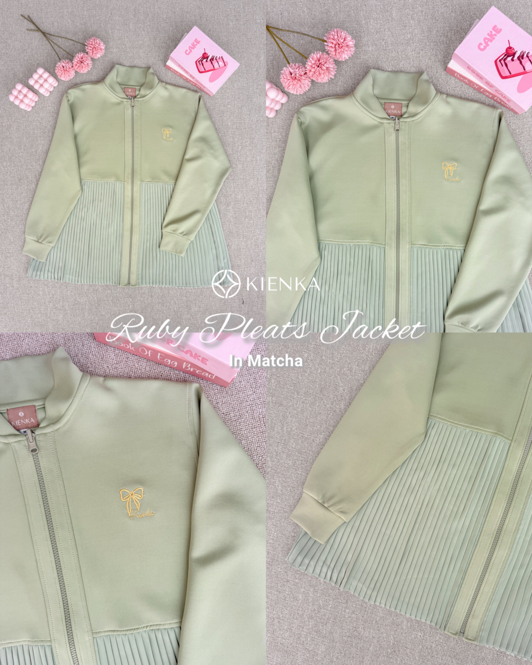 Ruby Pleats Jacket Matcha