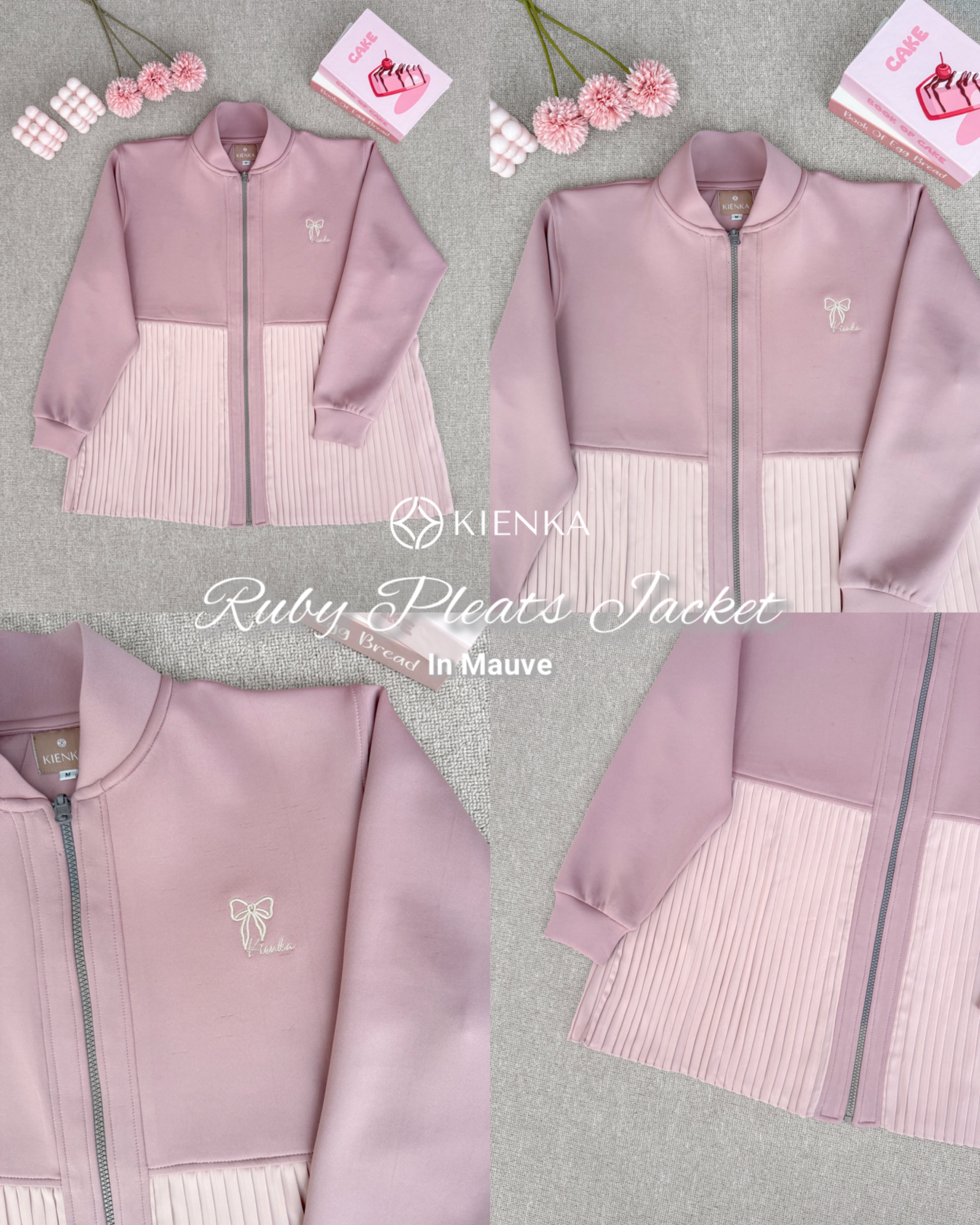 Ruby Pleats Jacket Mauve