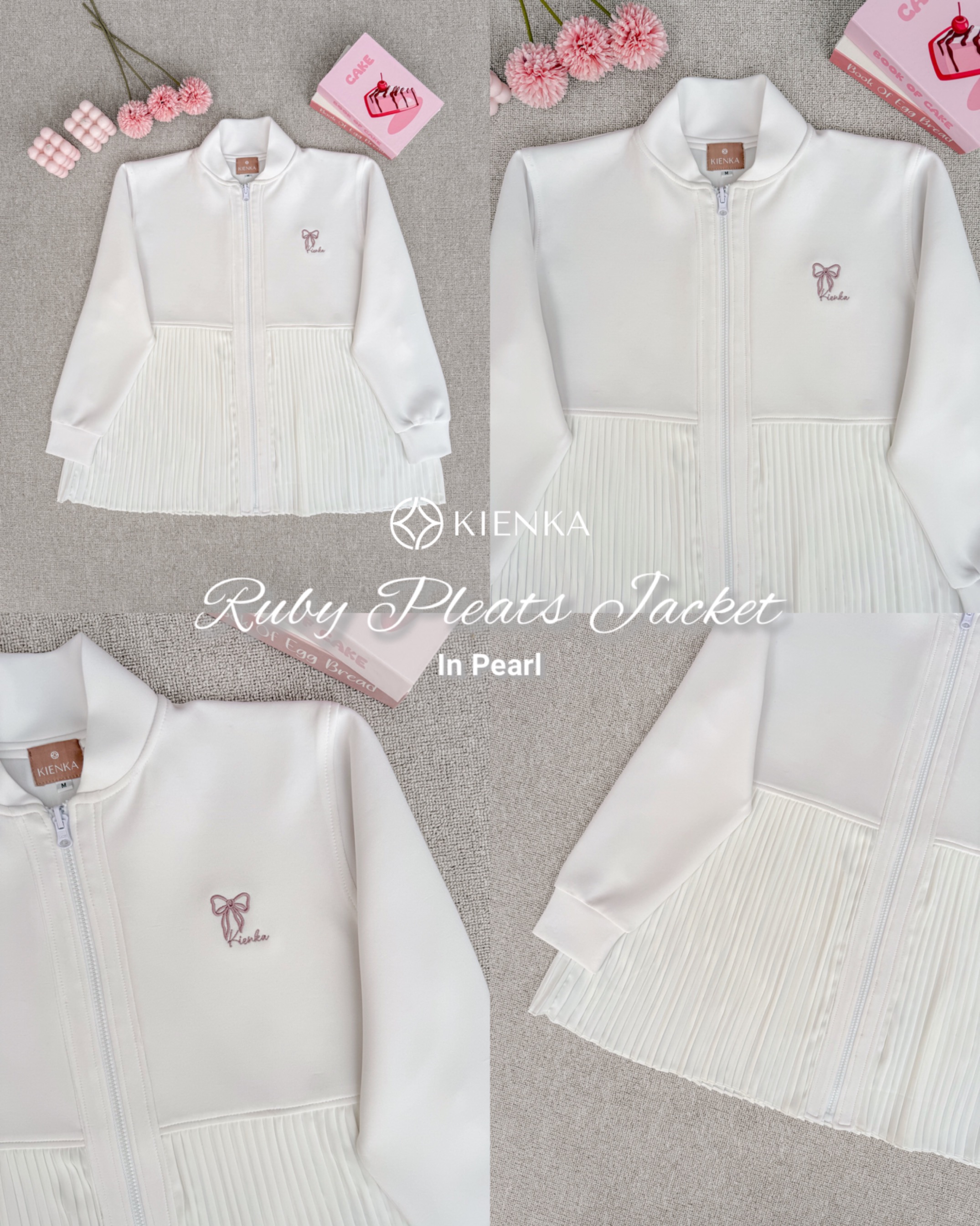 Ruby Pleats Jacket Pearl