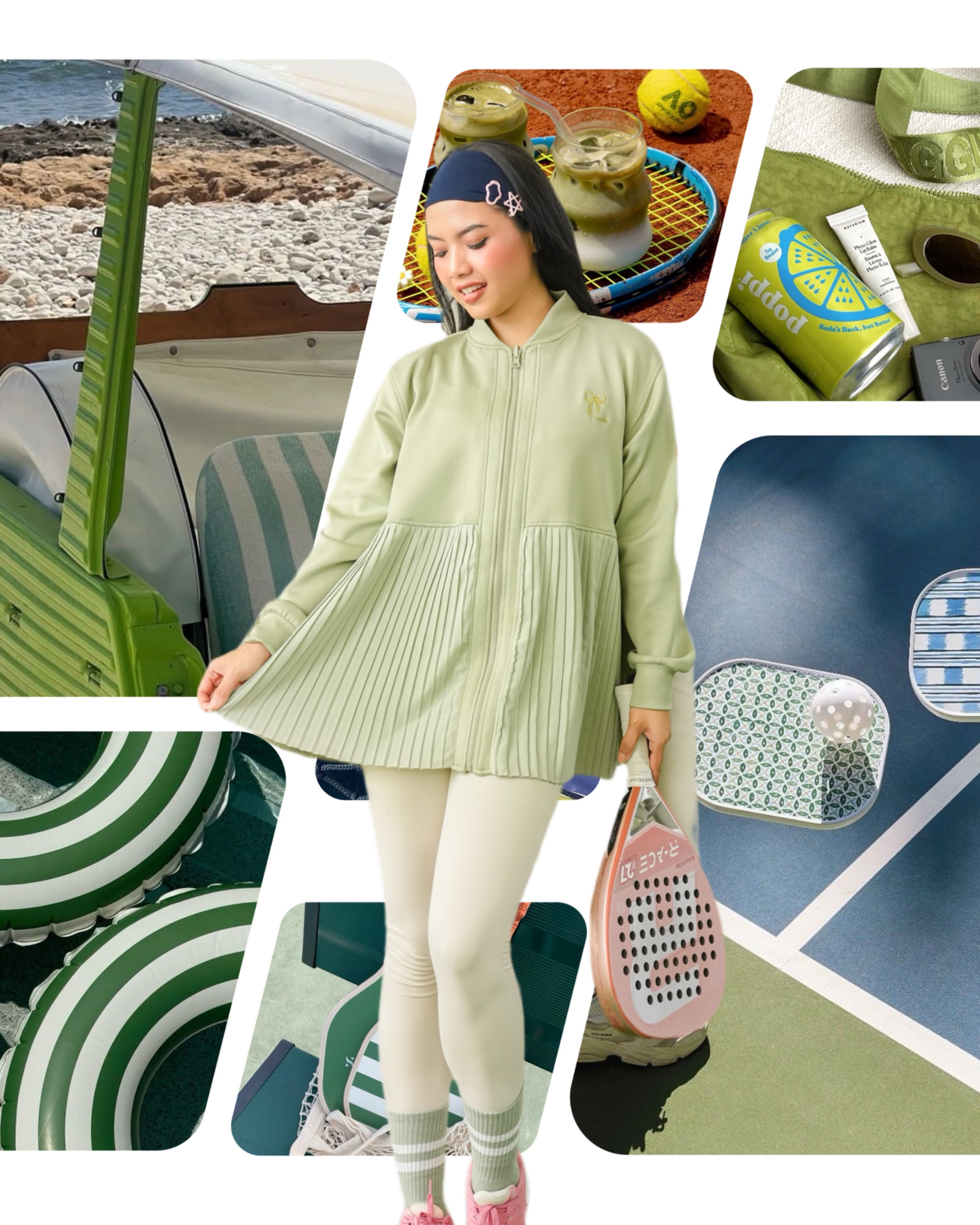 Ruby Pleats Jacket Matcha