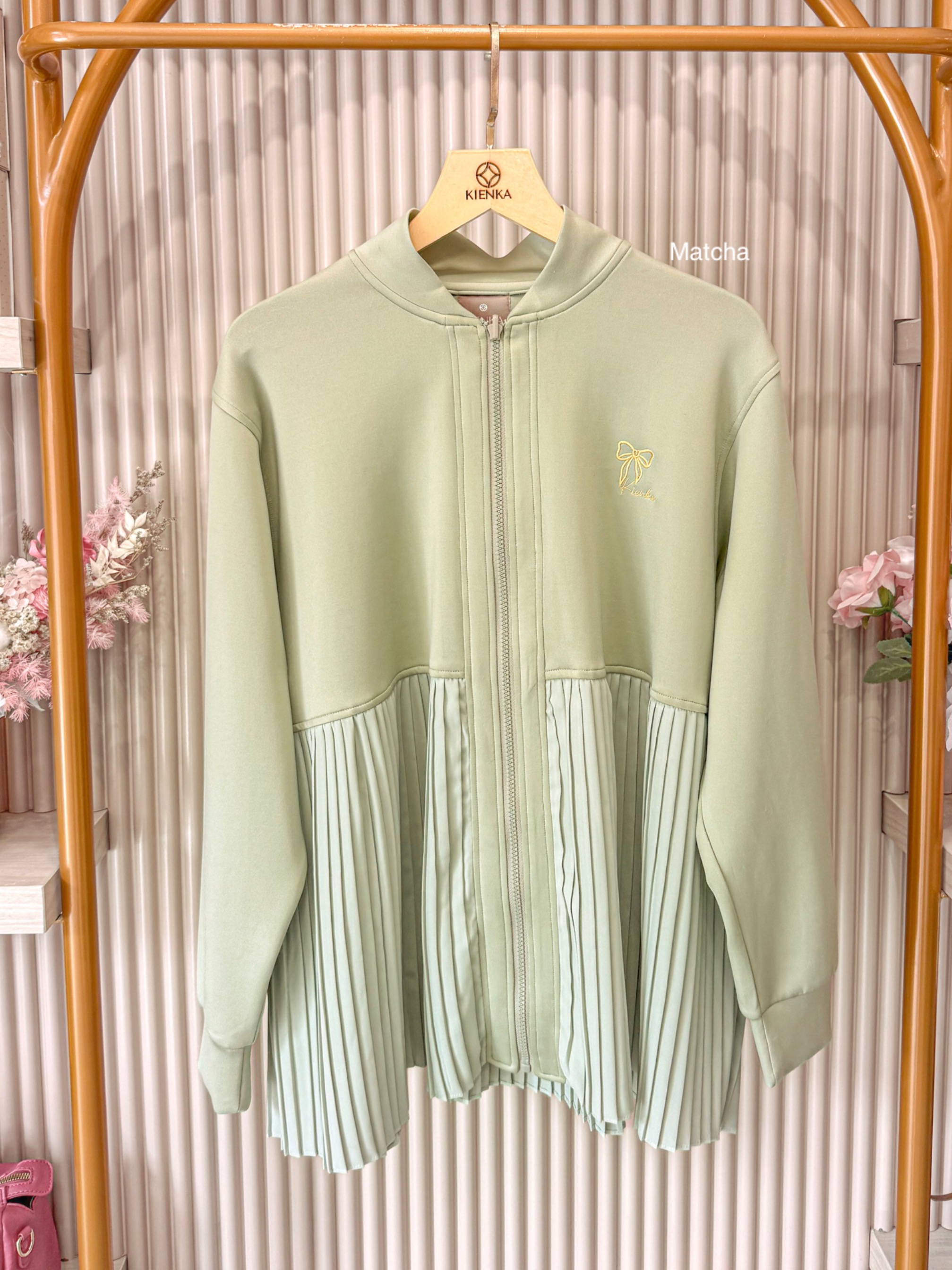 Ruby Pleats Jacket Matcha
