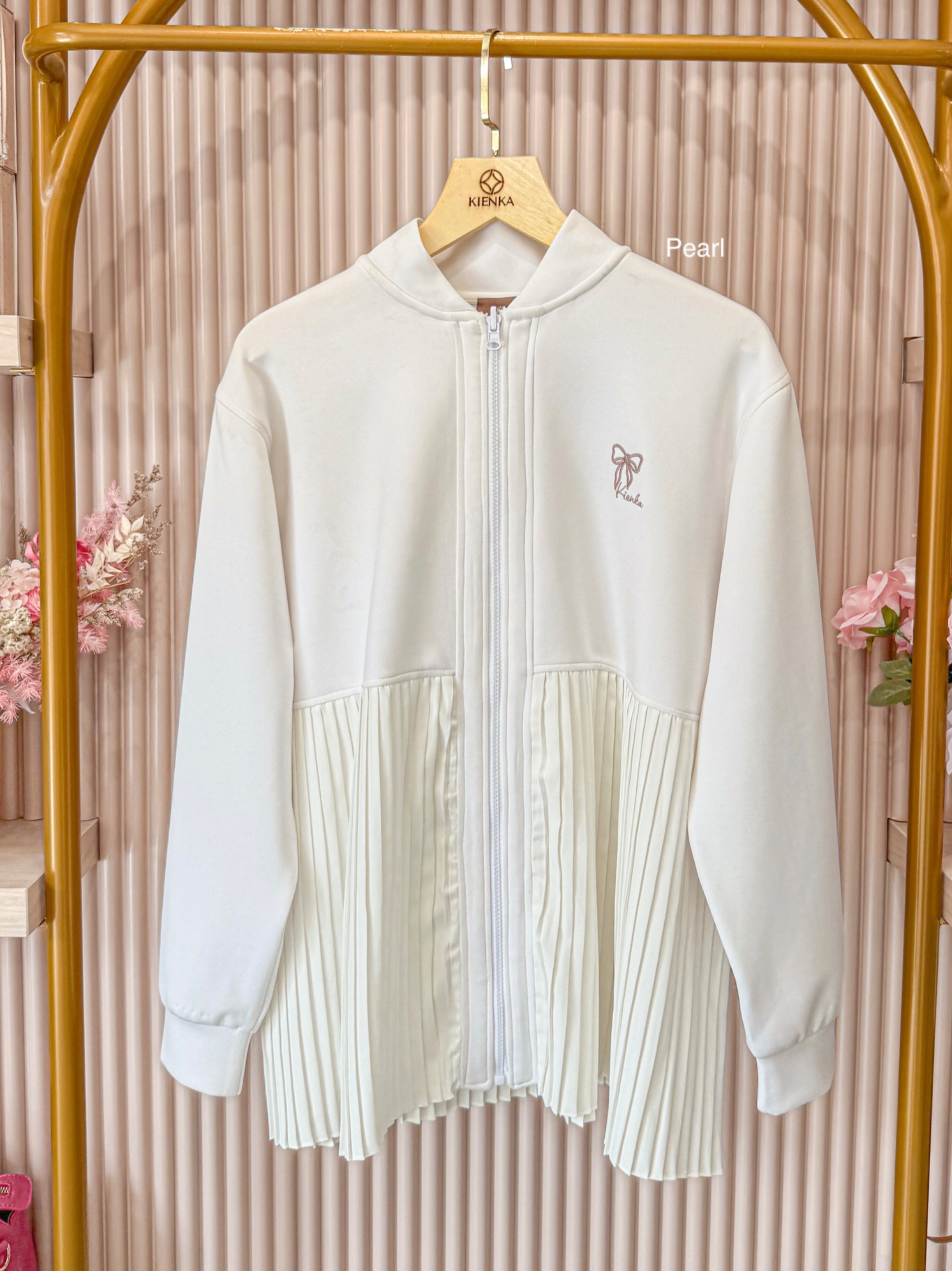 Ruby Pleats Jacket Pearl