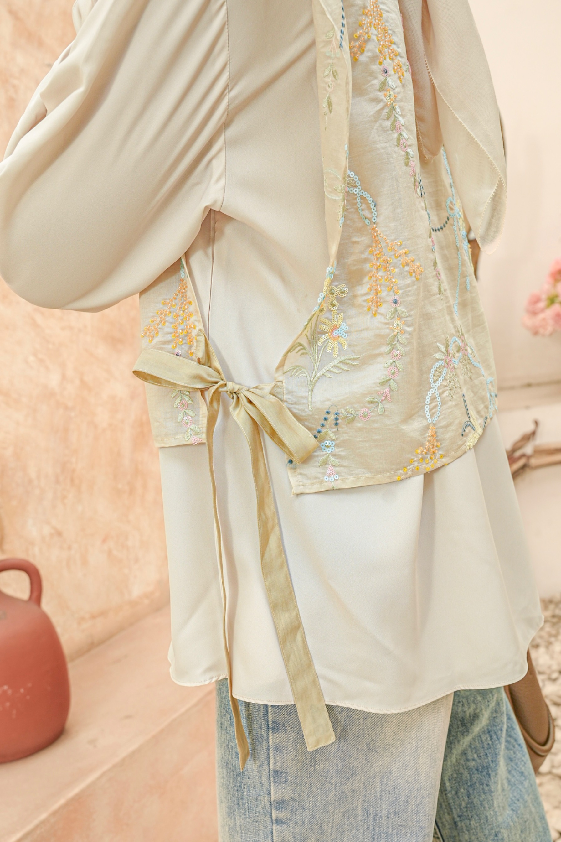 Aletha Vest Beads Seafoam