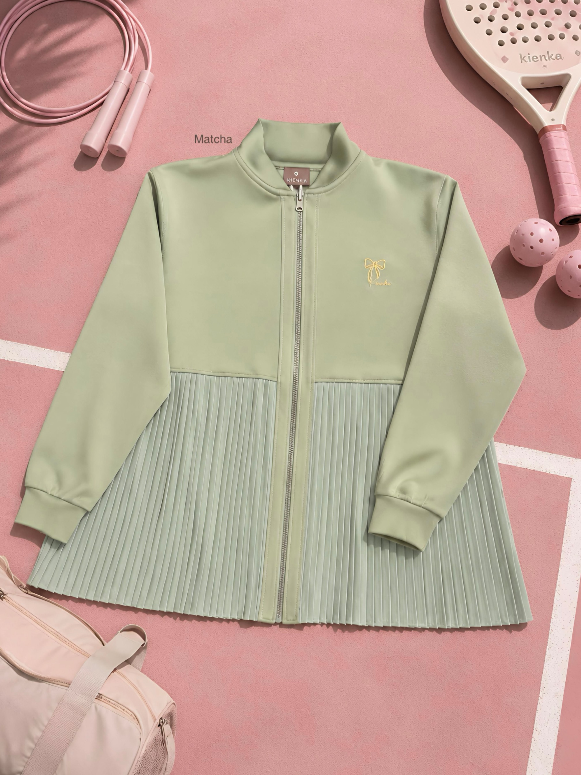 Ruby Pleats Jacket Matcha