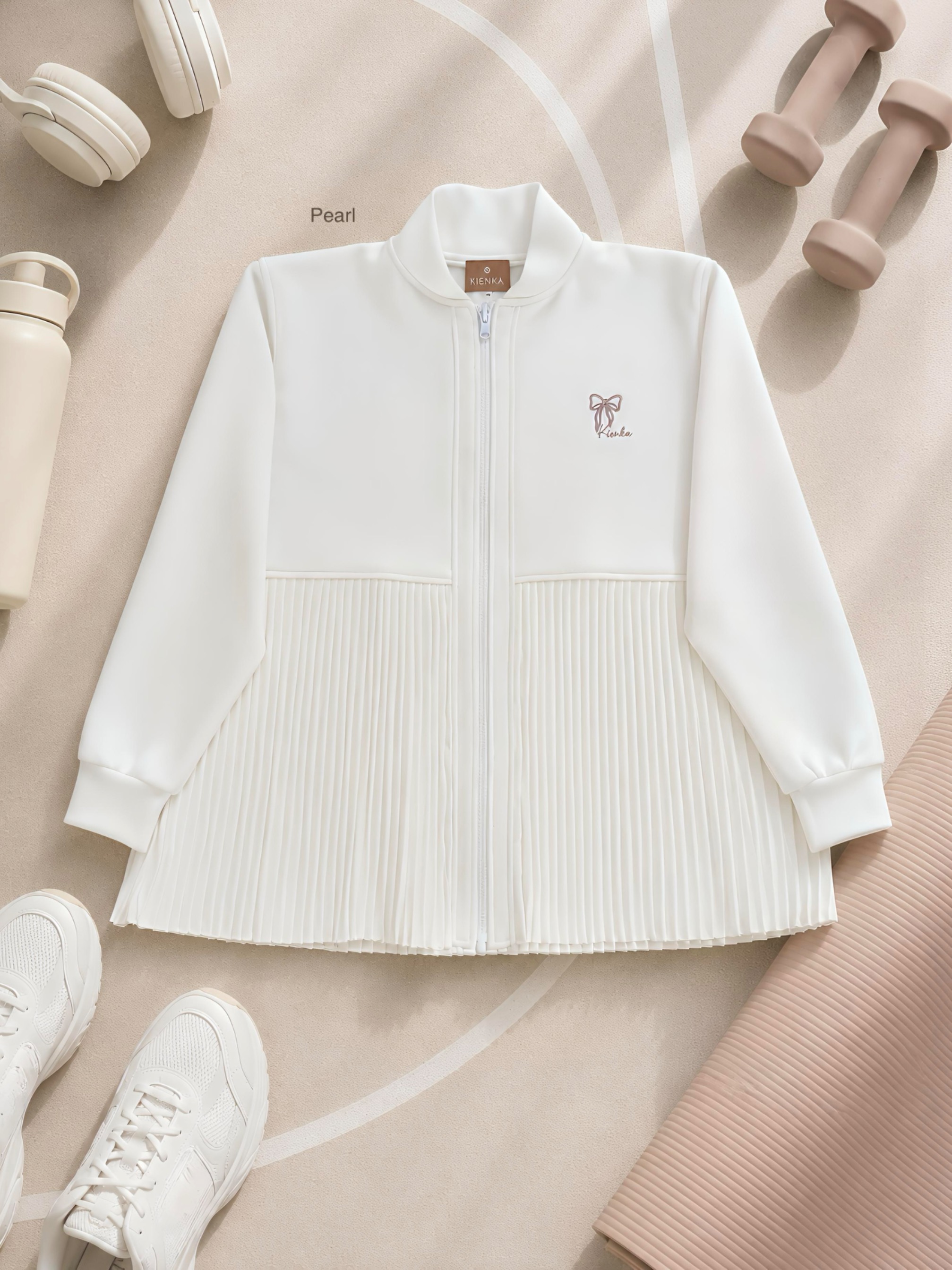 Ruby Pleats Jacket Pearl