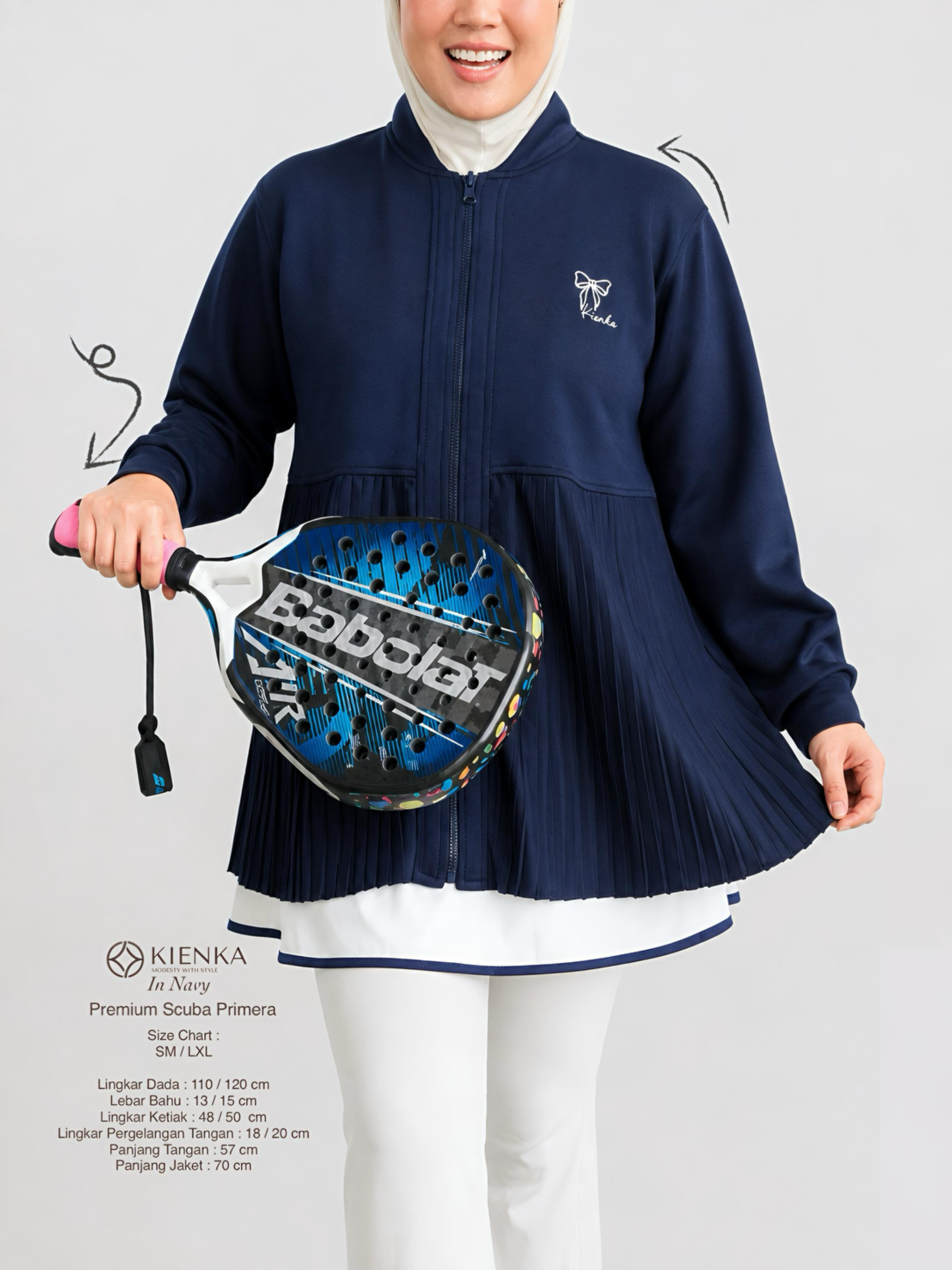 Ruby Pleats Jacket Navy