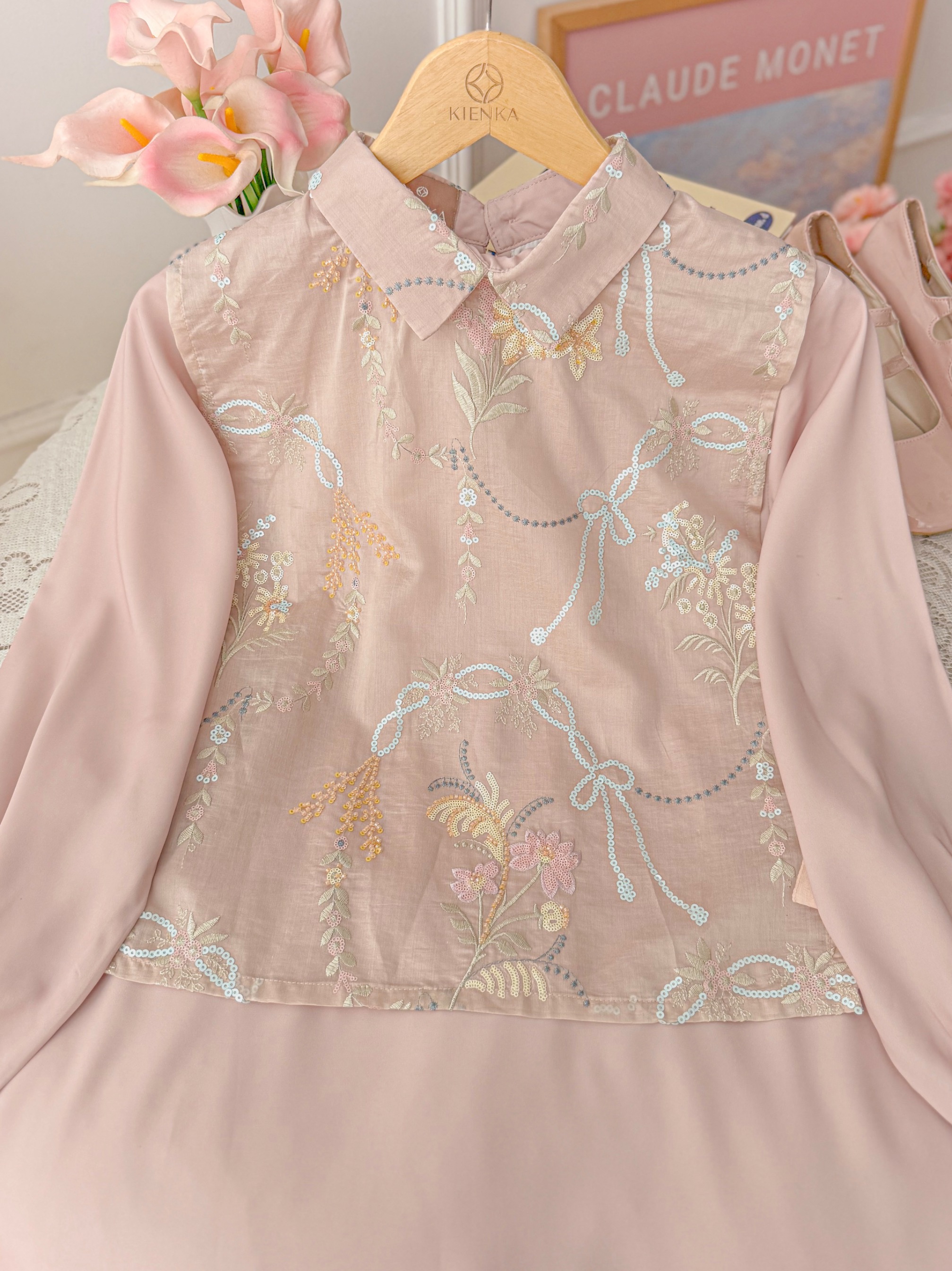 Aletha Vest Beads Blush