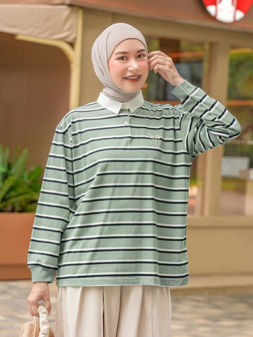 Image of Chia Stripe Shirt Vol.II Panjang Normal Seafoam
