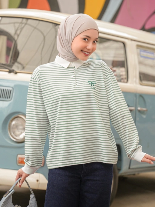 Image of Chia Stripe Shirt Vol.II Panjang Normal Pistachio