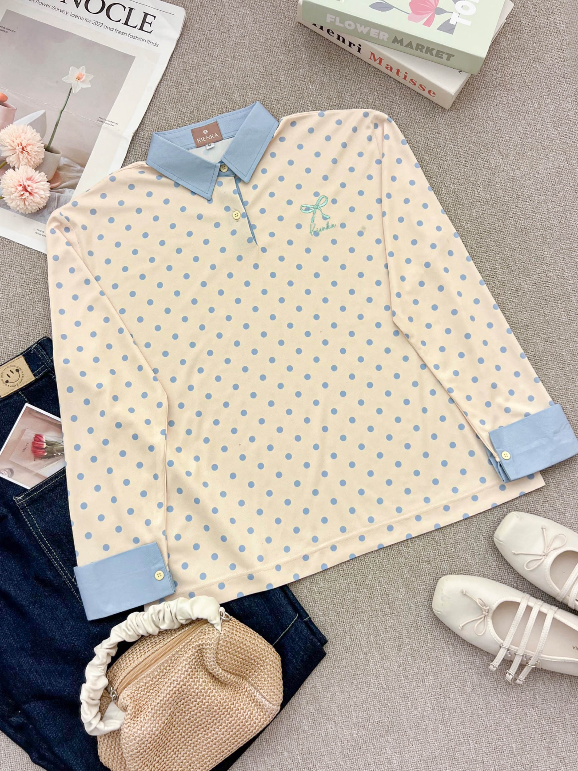 Nala Polka Shirt Butter Yellow