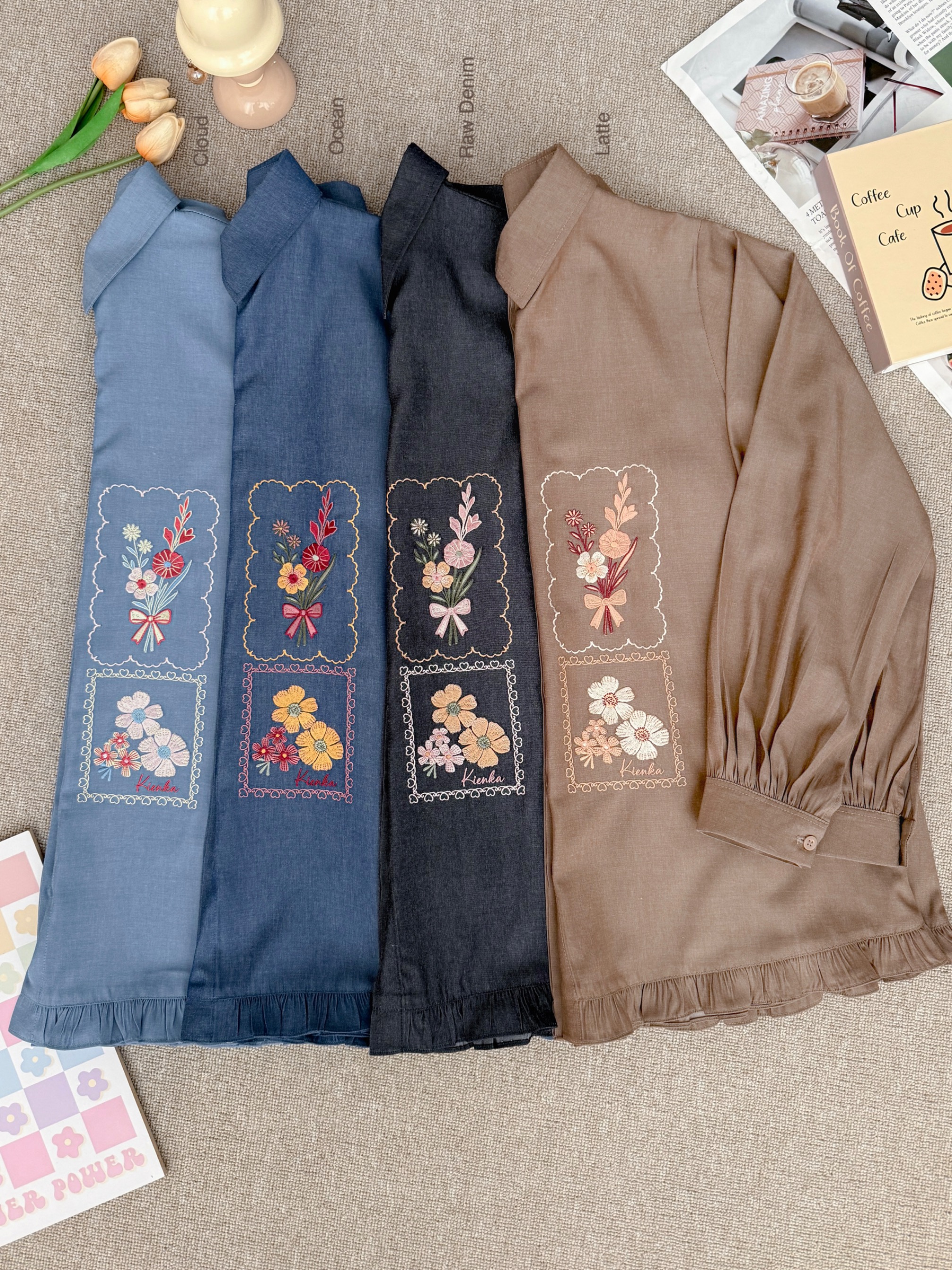 Misha Embroidery Blouse Latte