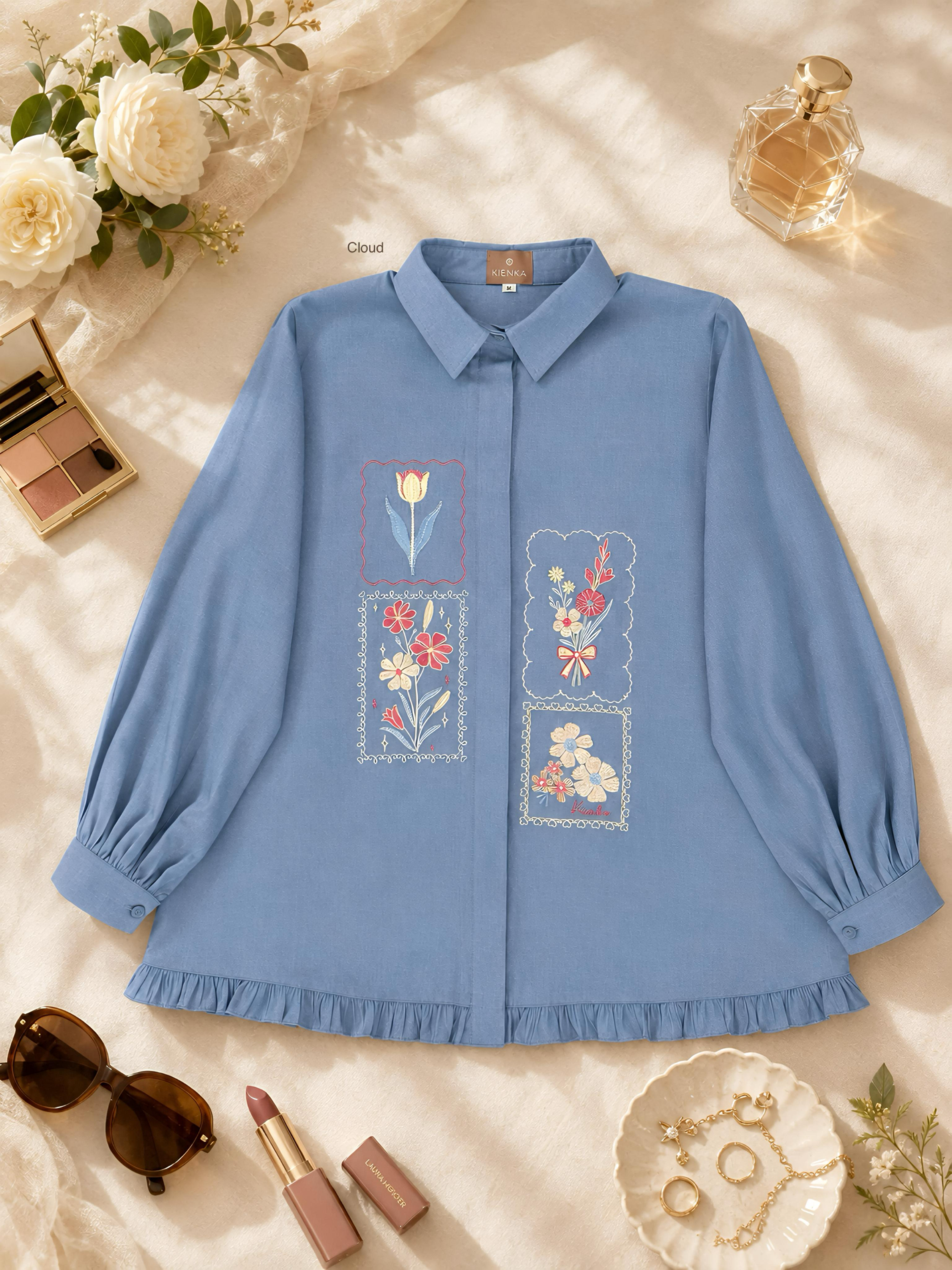 Misha Embroidery Blouse Cloud