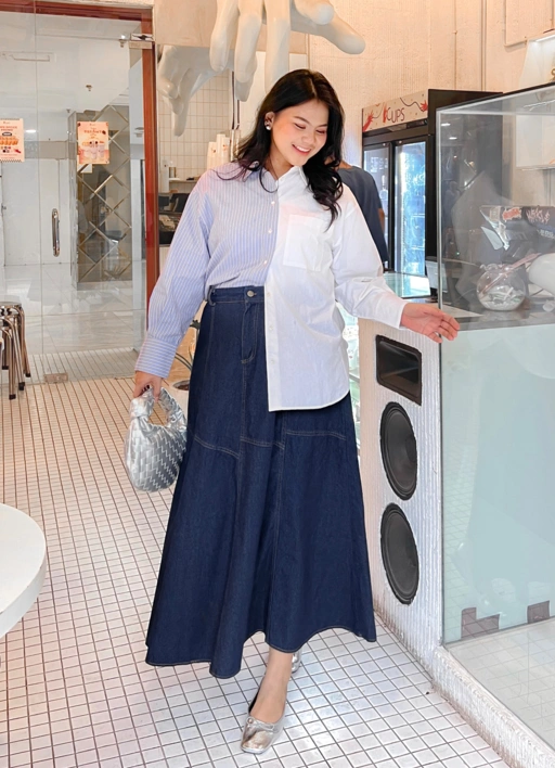 Image of Zya Skirt Jeans Dark Denim