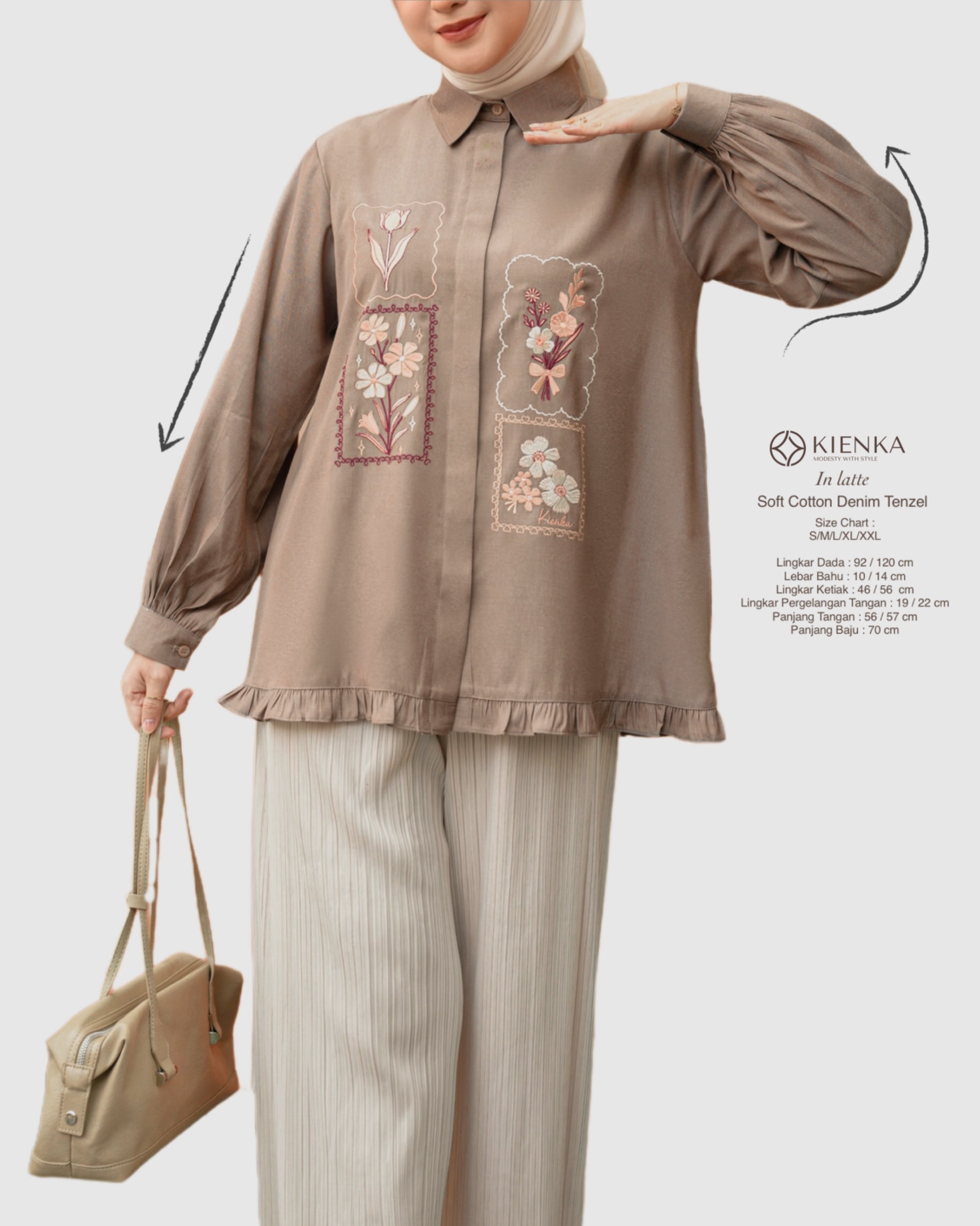 Misha Embroidery Blouse Latte