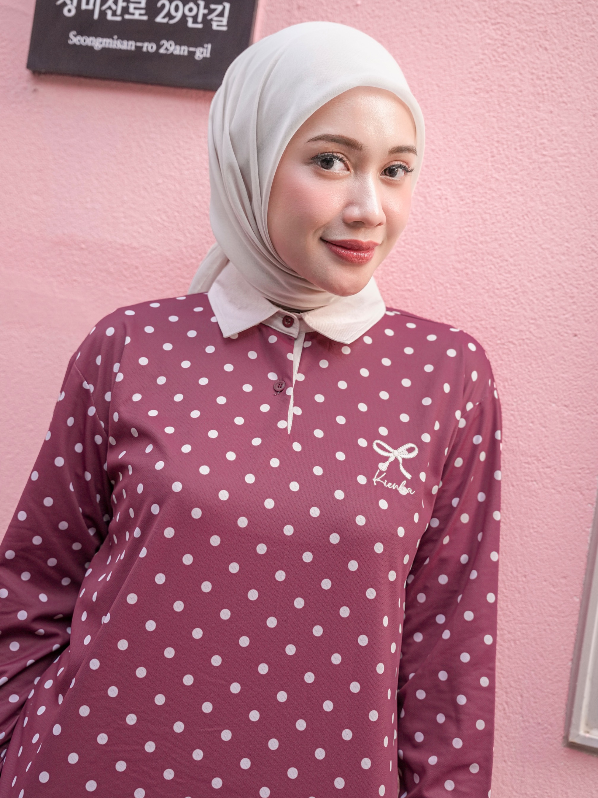 Nala Polka Shirt Maroon
