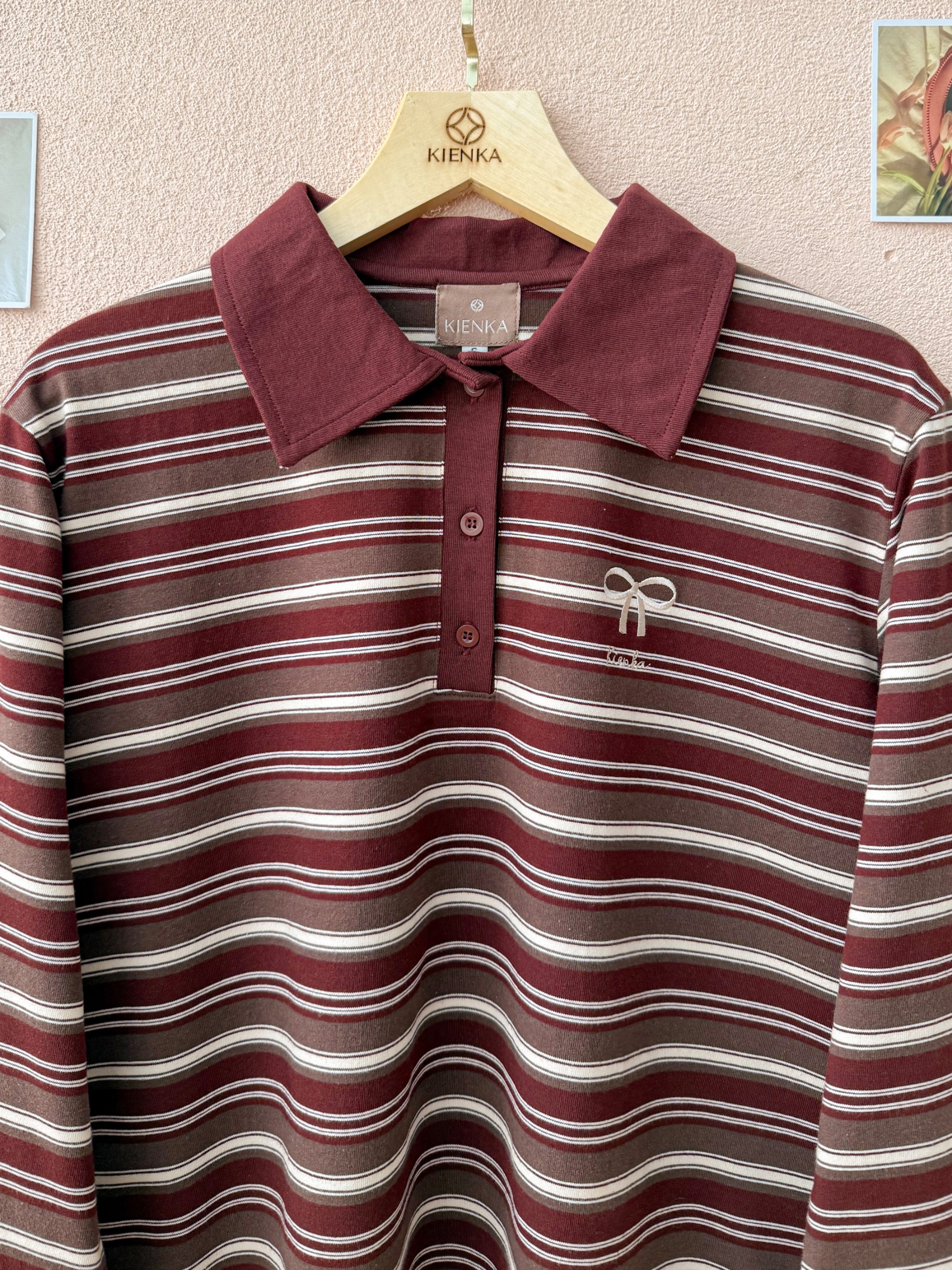 Hyeri Stripe Shirt Maroon